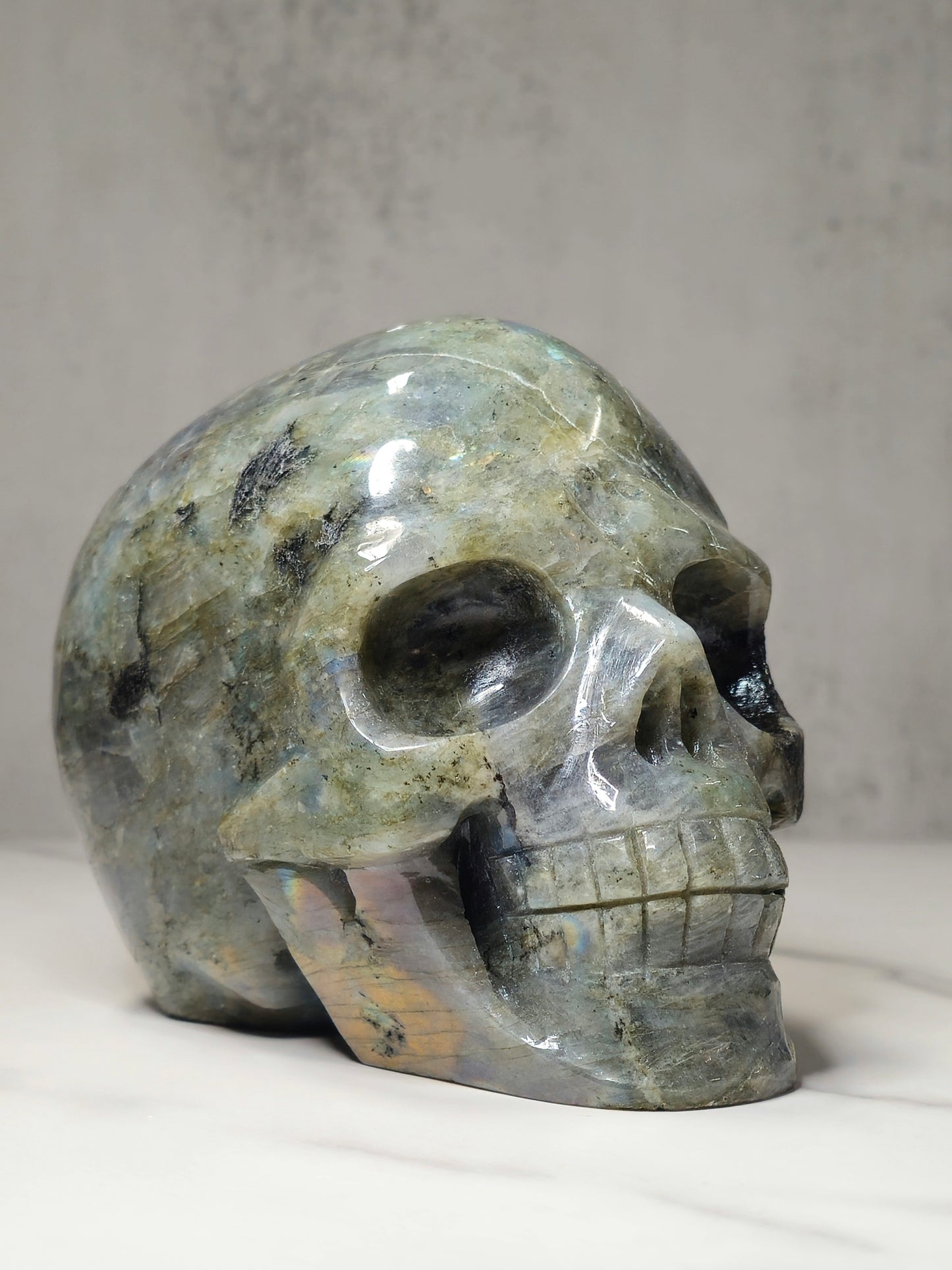 Labradorite Skull Carving