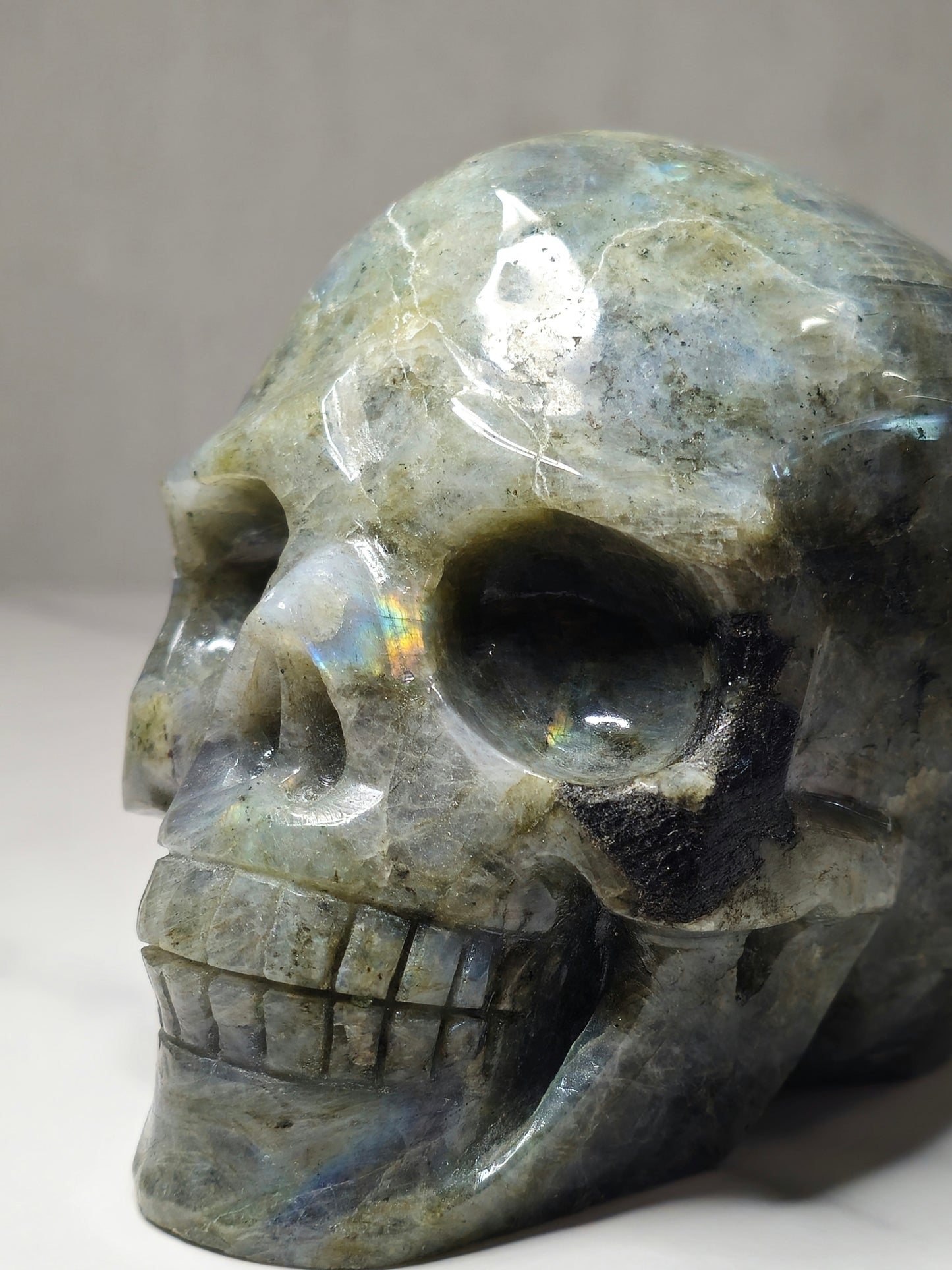 Labradorite Skull Carving