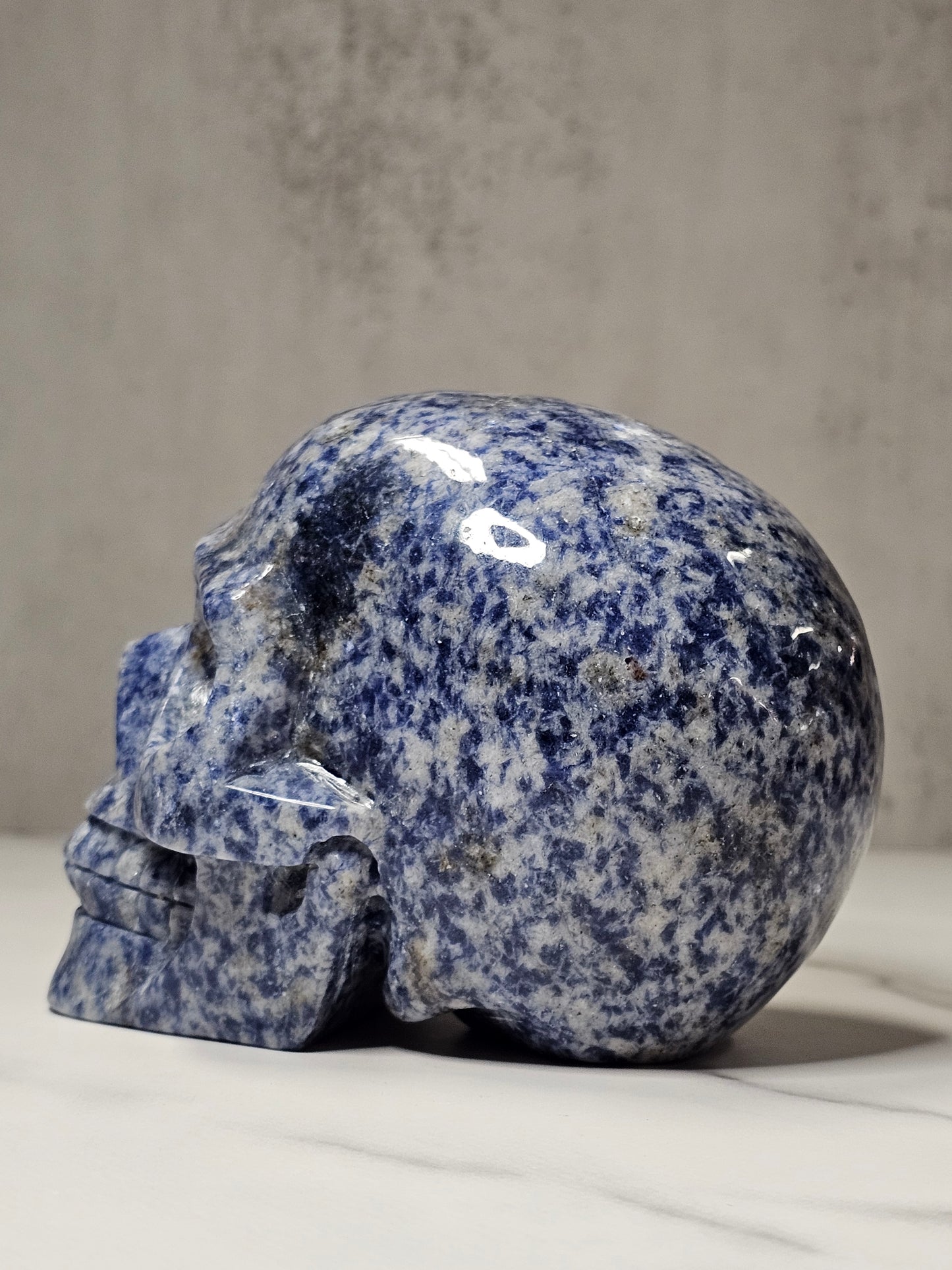 Sodalite Skull Carving