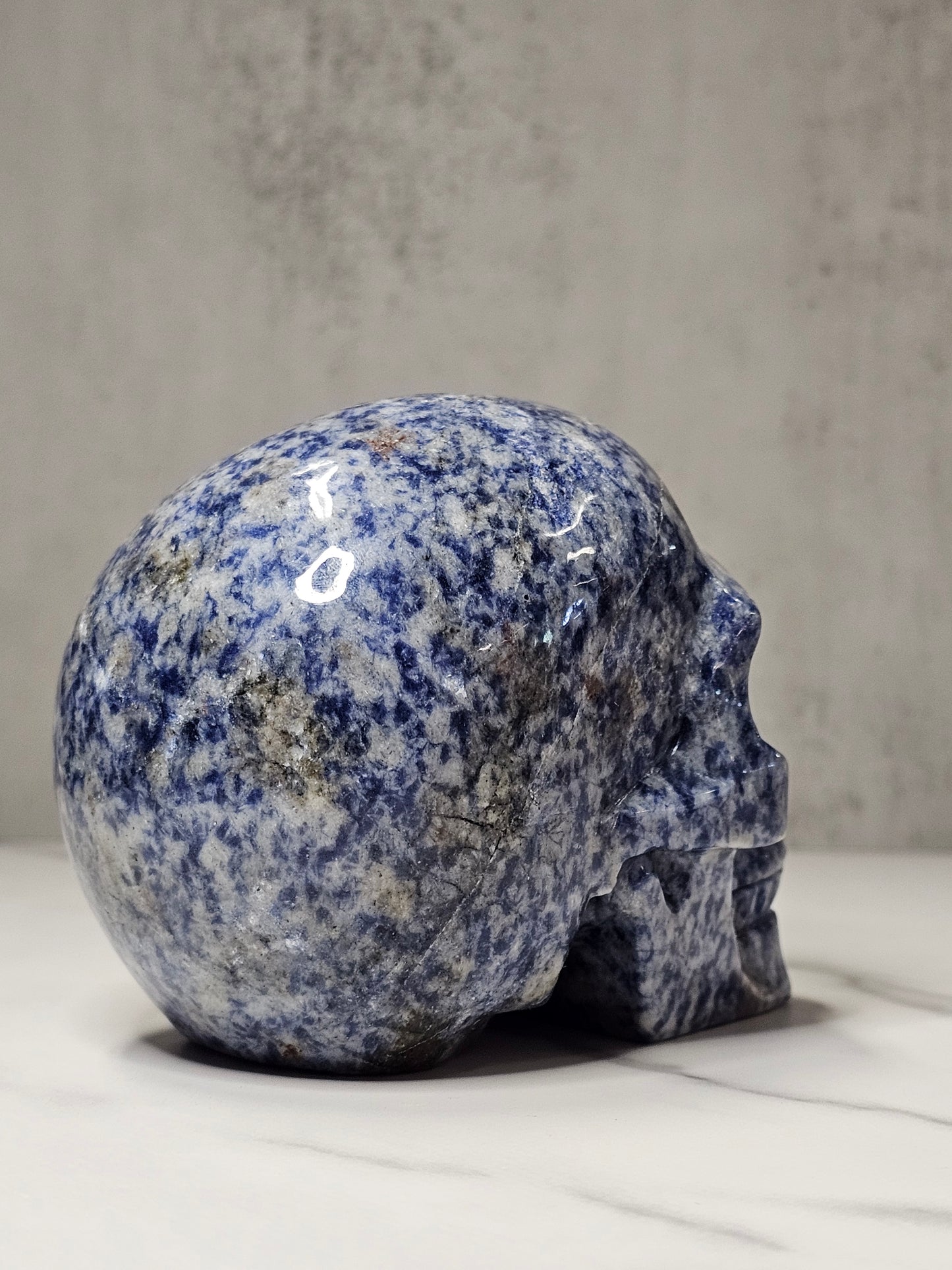 Sodalite Skull Carving