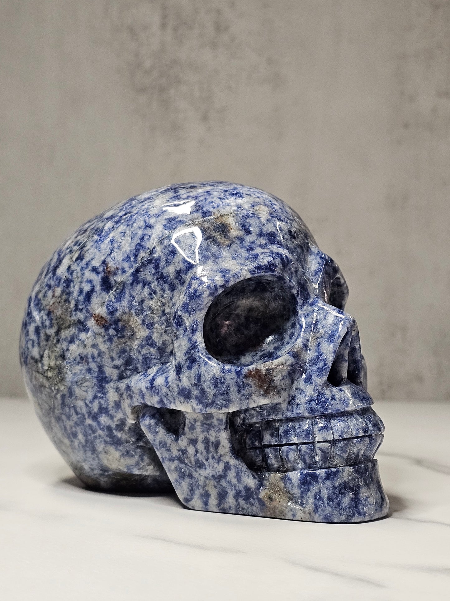 Sodalite Skull Carving