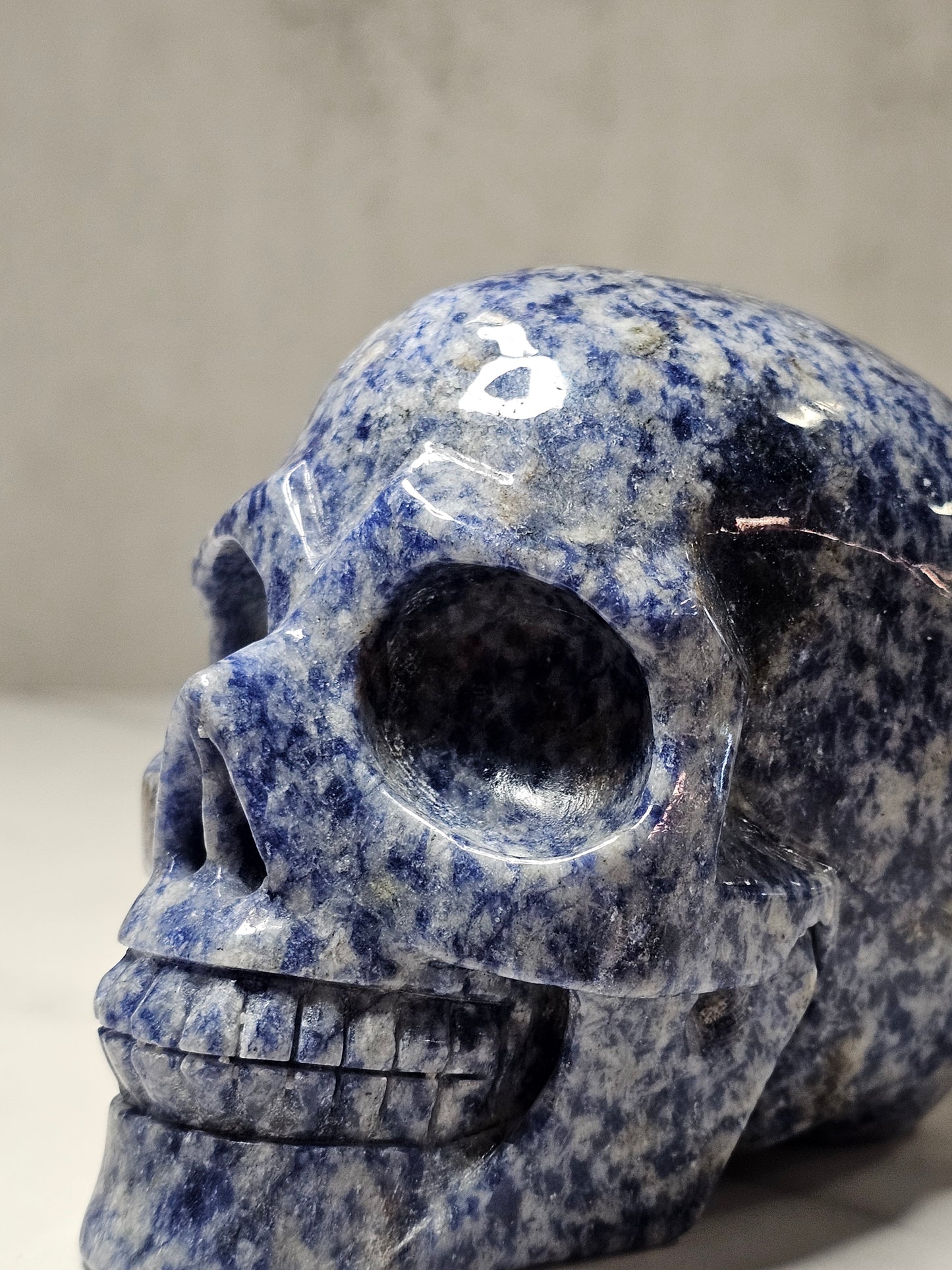 Sodalite Skull Carving