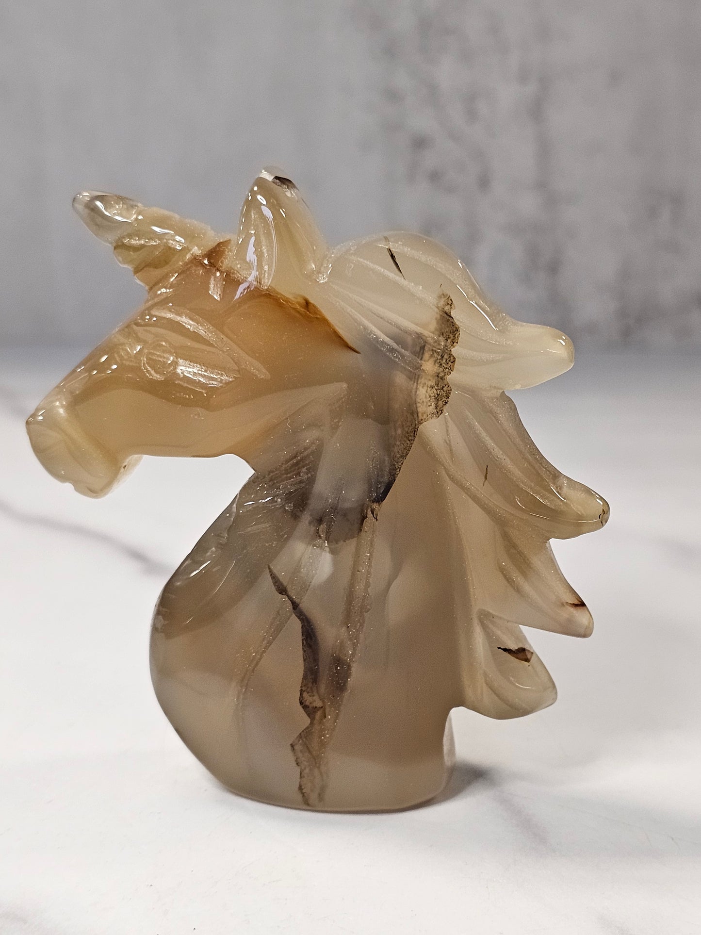 Agate Unicorn Carving