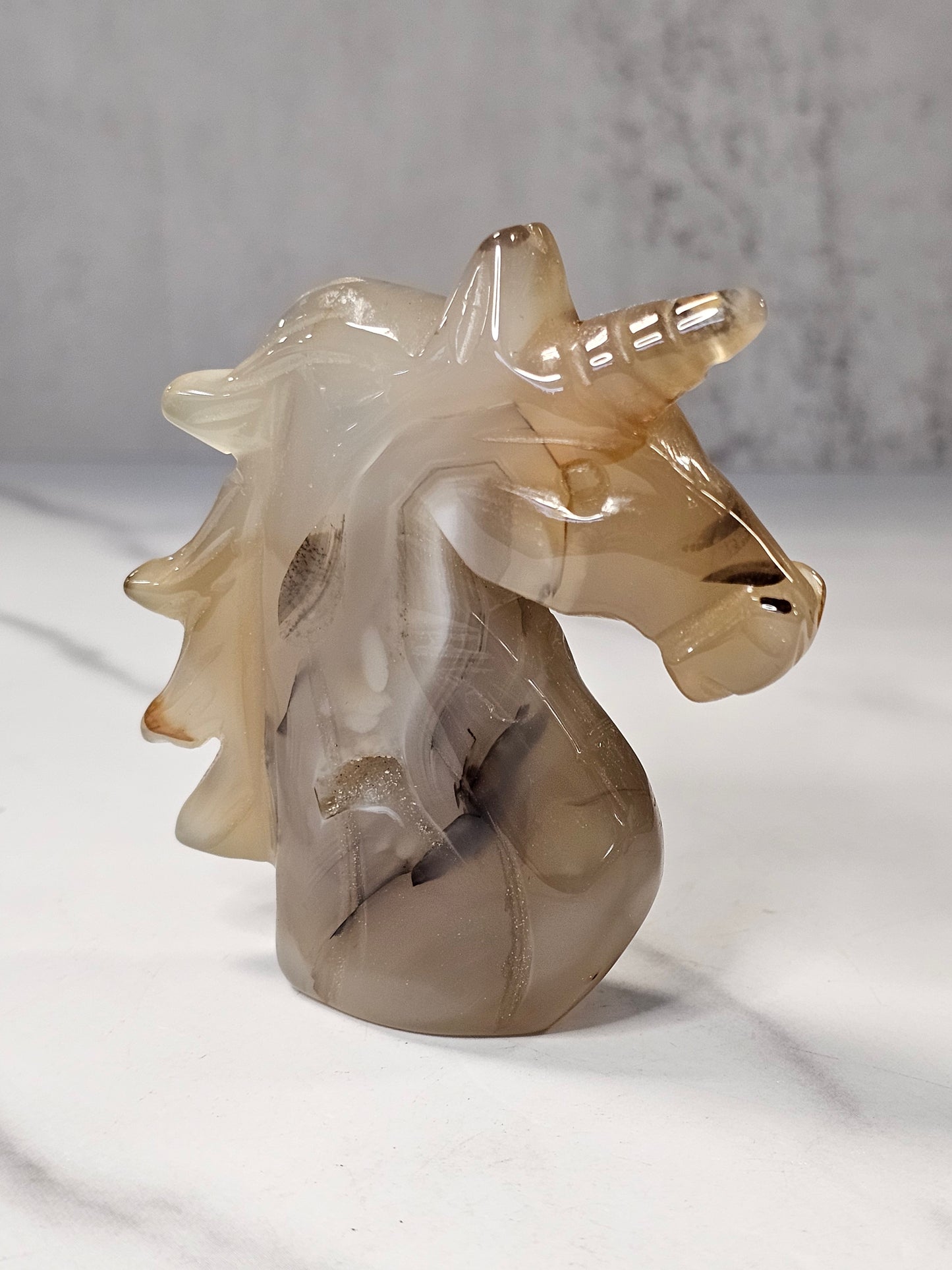 Agate Unicorn Carving