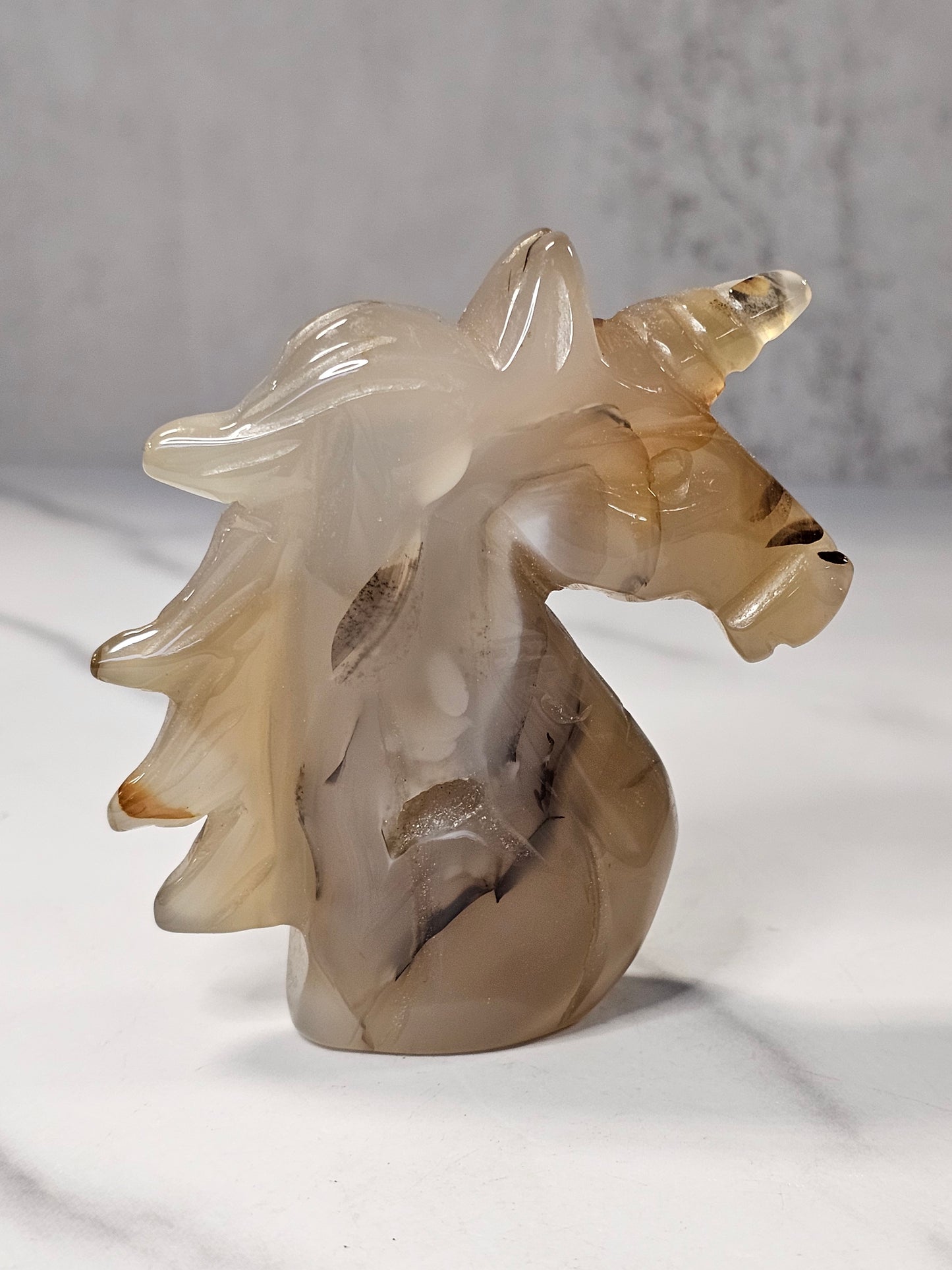 Agate Unicorn Carving