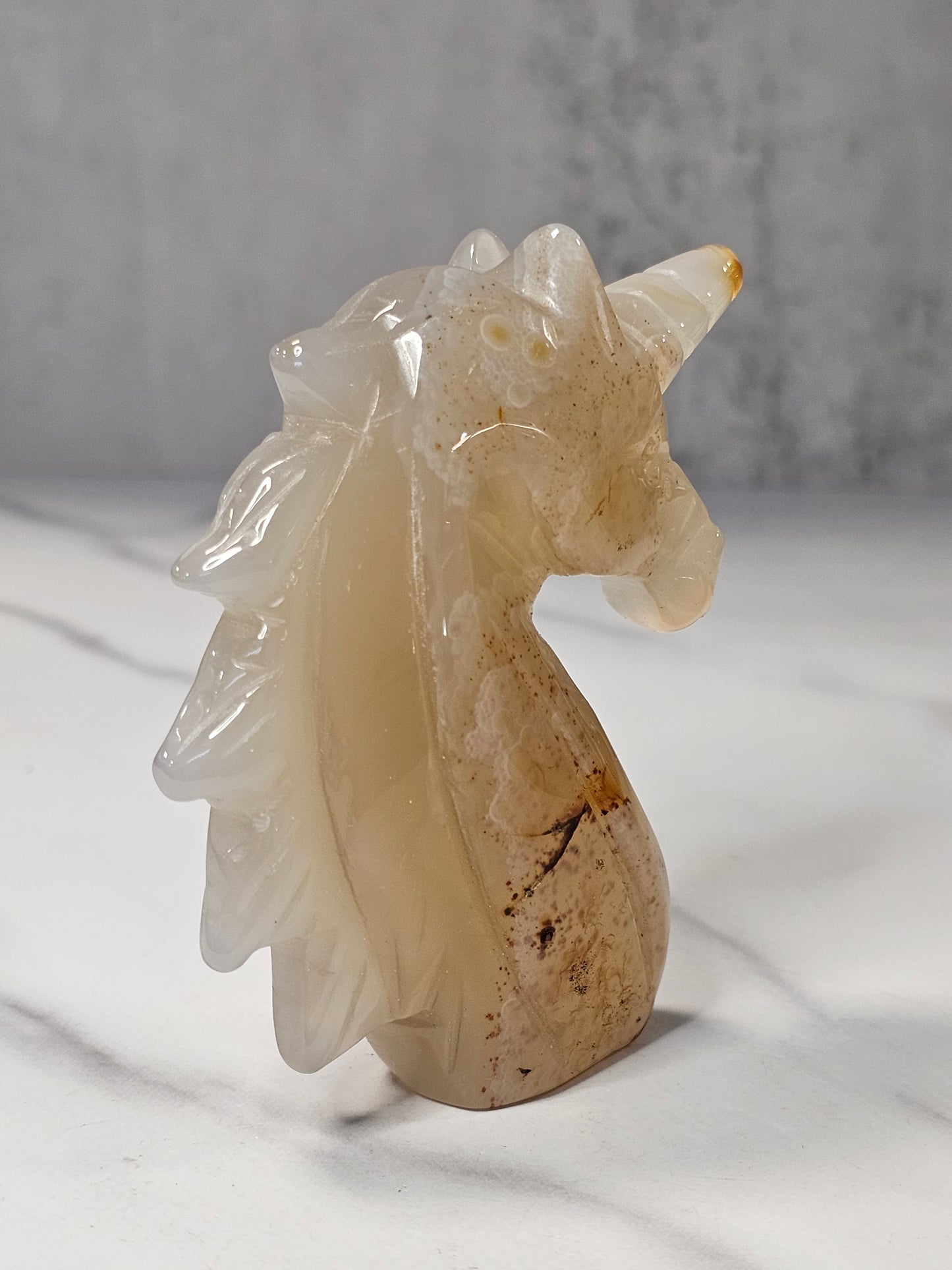 Agate Unicorn Carving