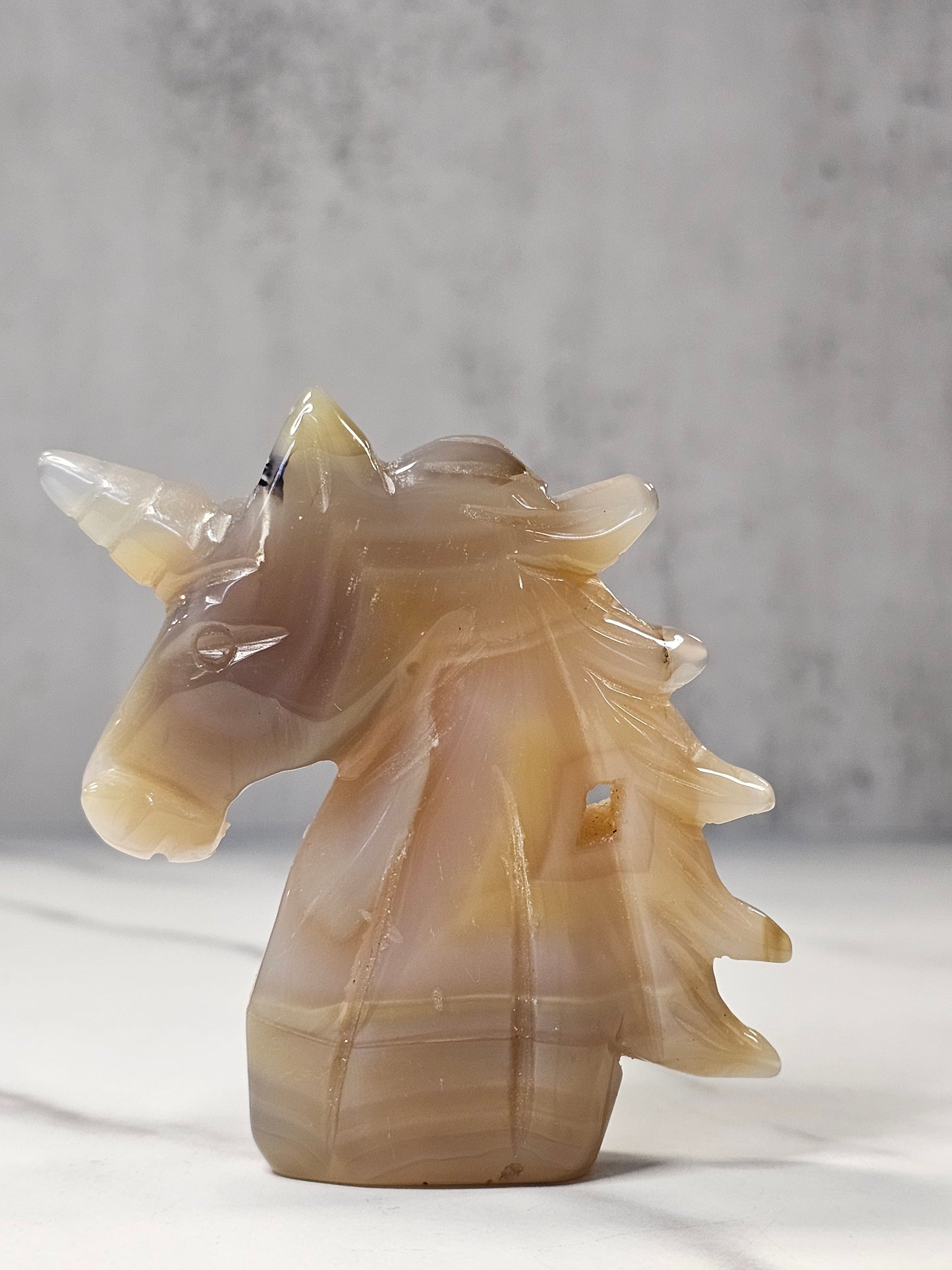 Agate Unicorn Carving