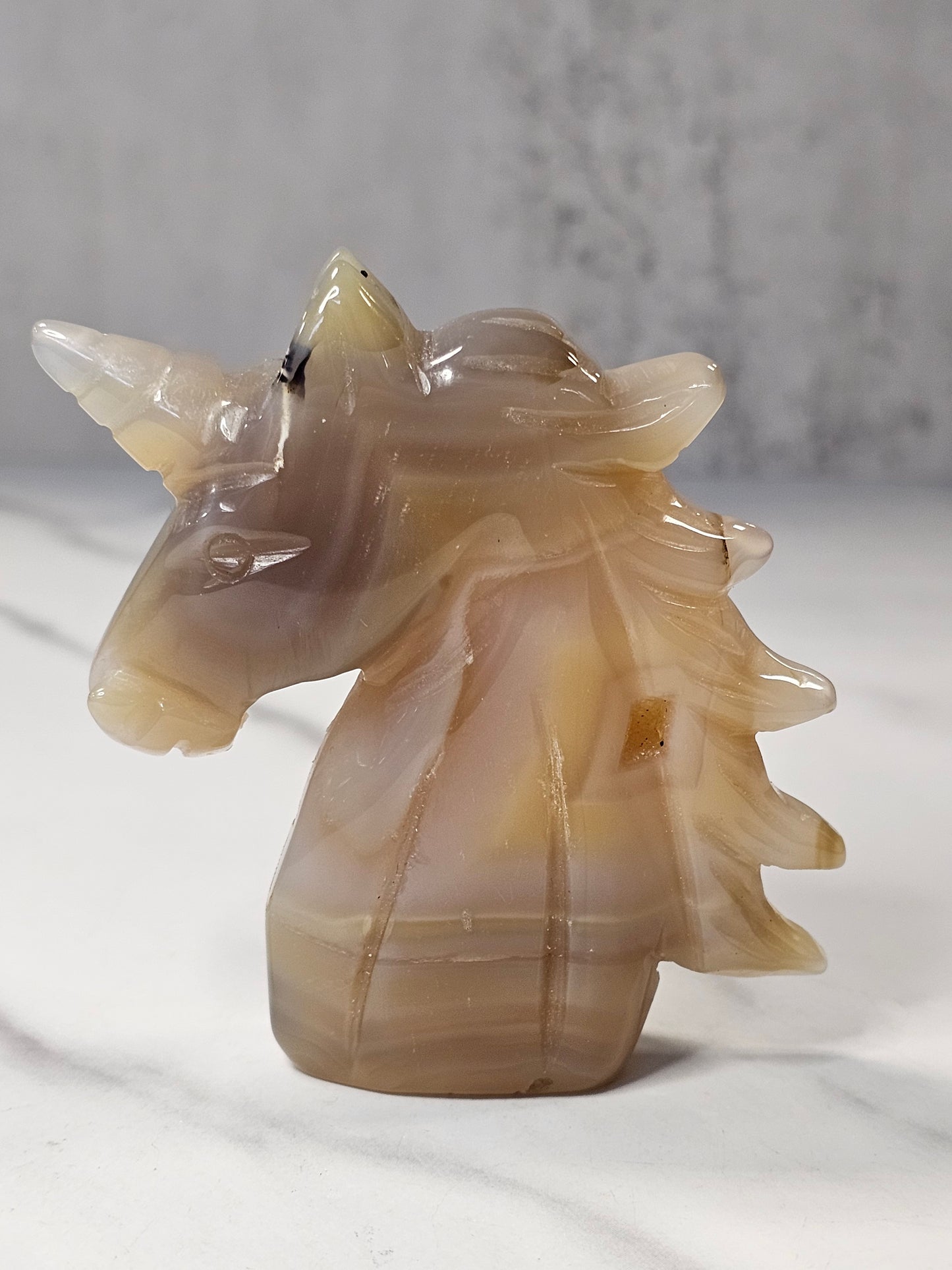 Agate Unicorn Carving