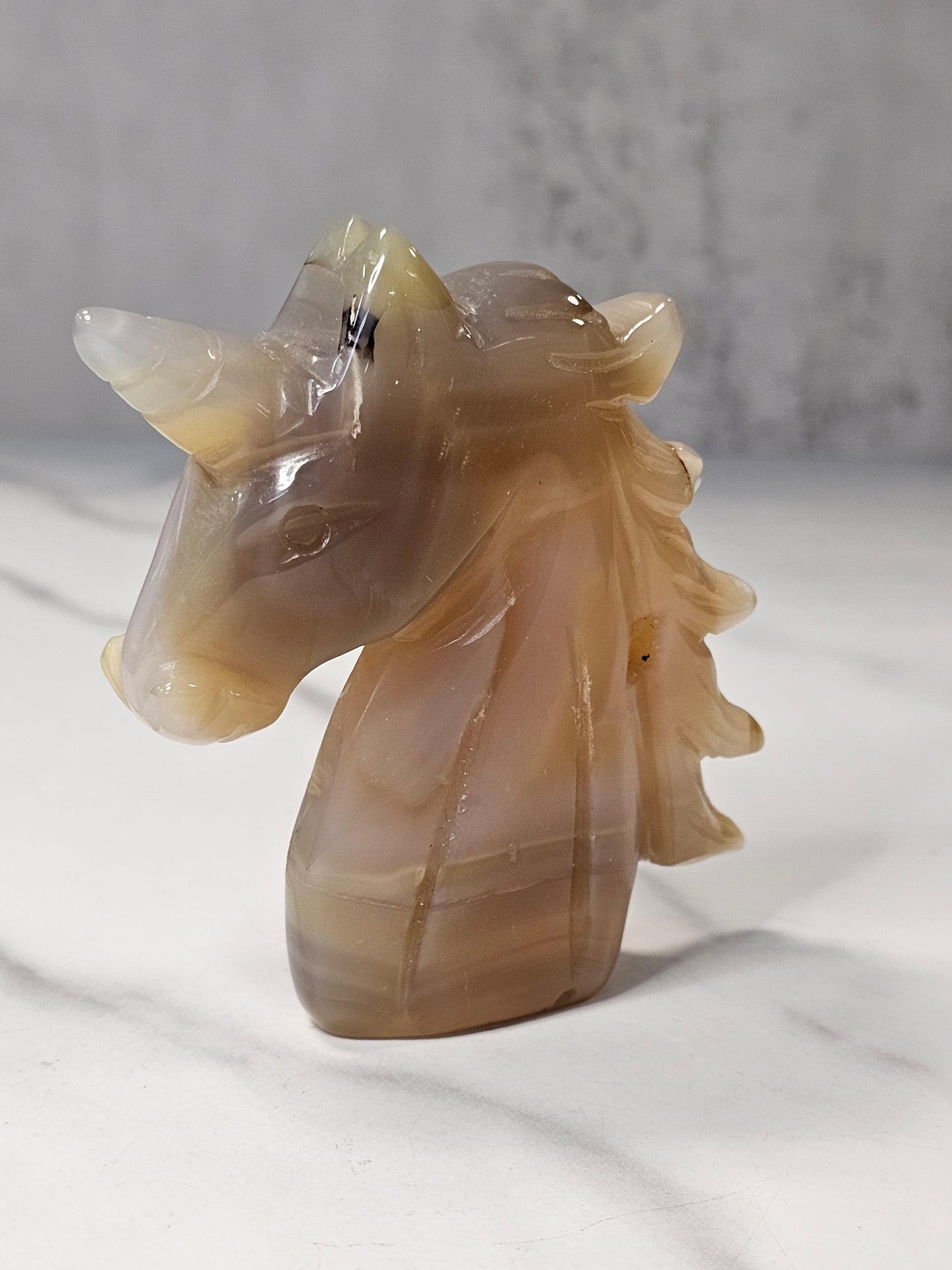 Agate Unicorn Carving