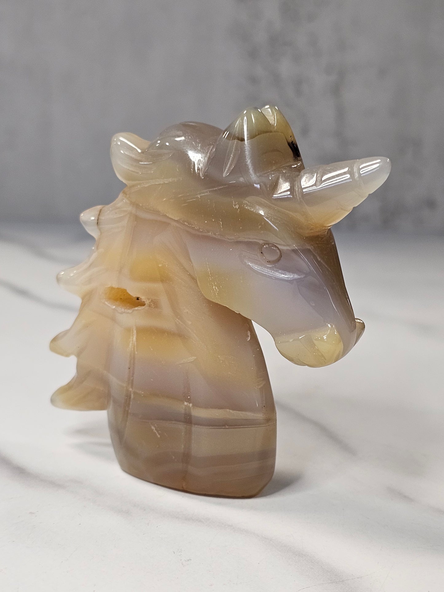 Agate Unicorn Carving