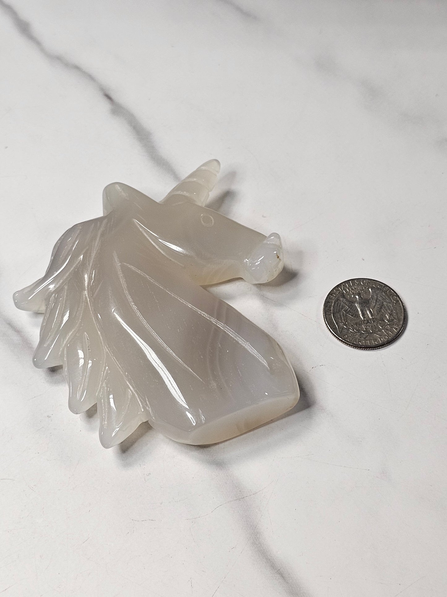 Agate Unicorn Carving