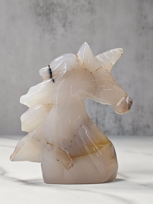 Agate Unicorn Carving