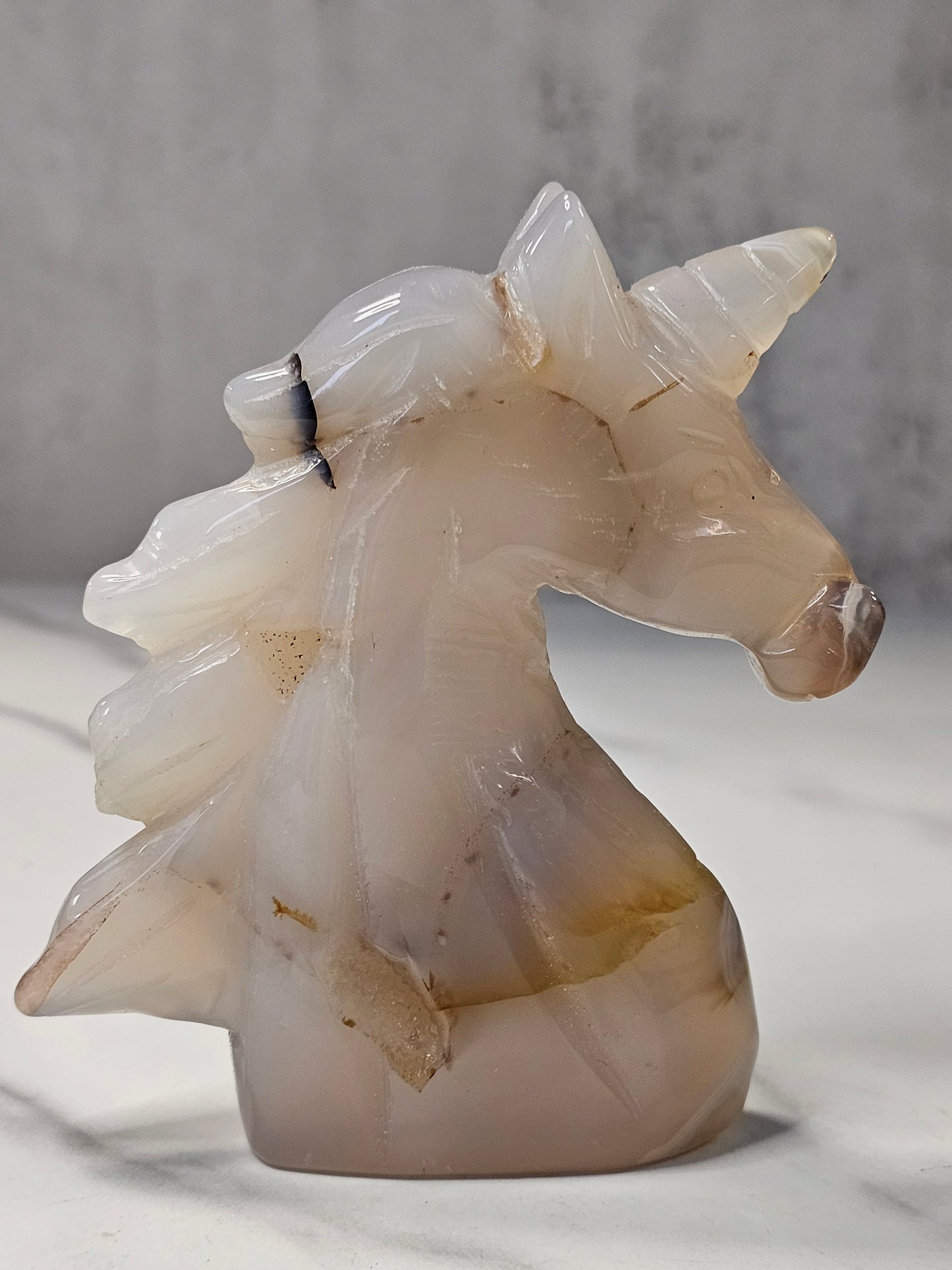 Agate Unicorn Carving