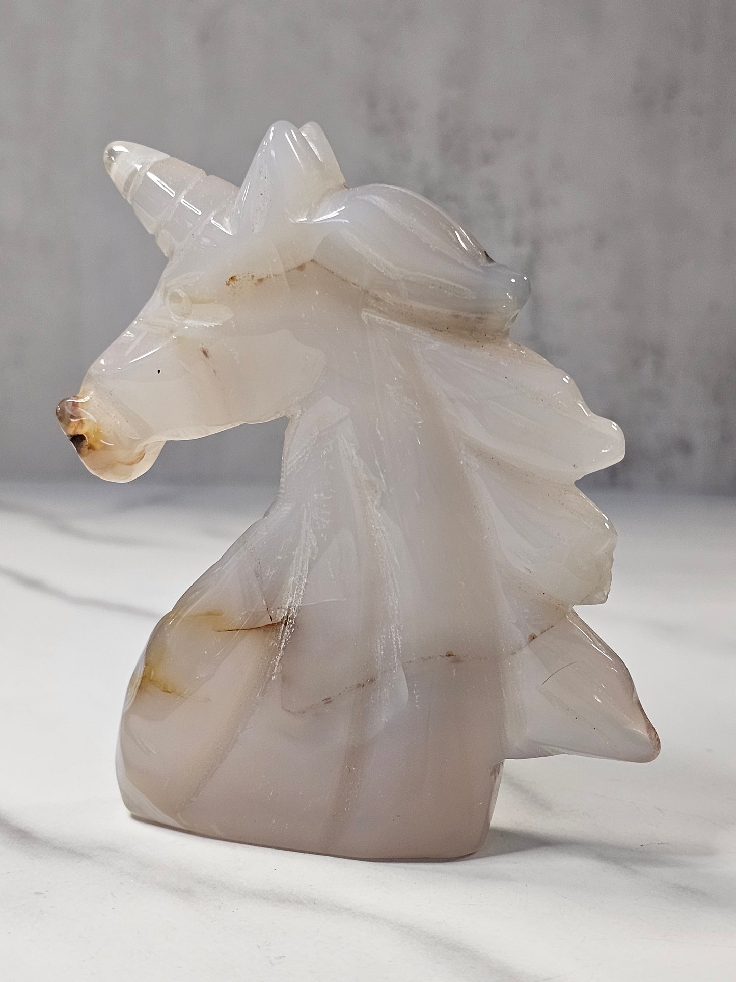 Agate Unicorn Carving