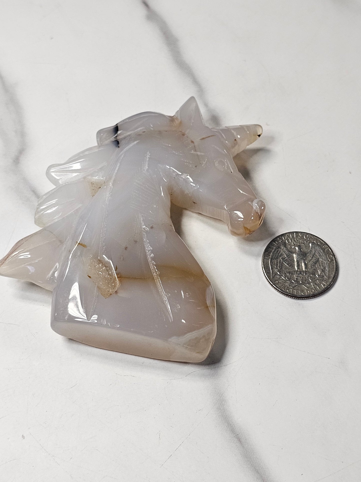 Agate Unicorn Carving