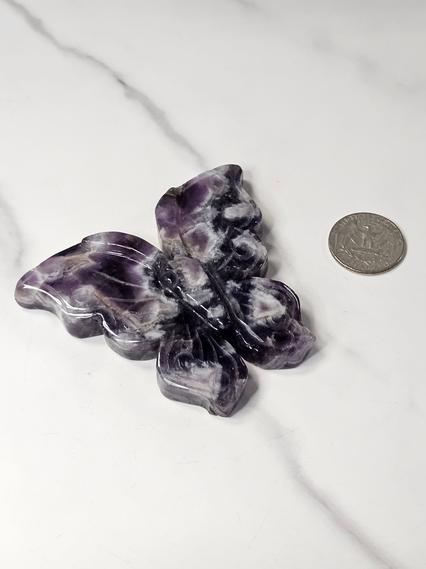 Amethyst Butterfly Carving