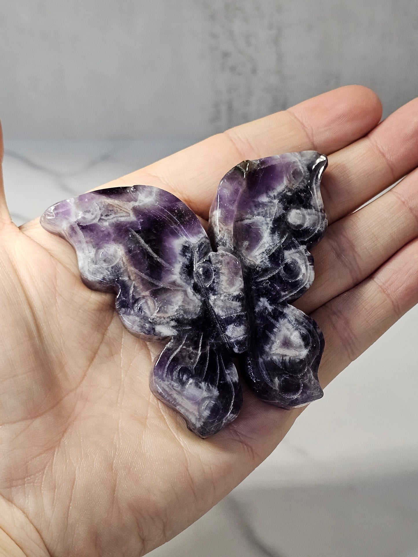 Amethyst Butterfly Carving