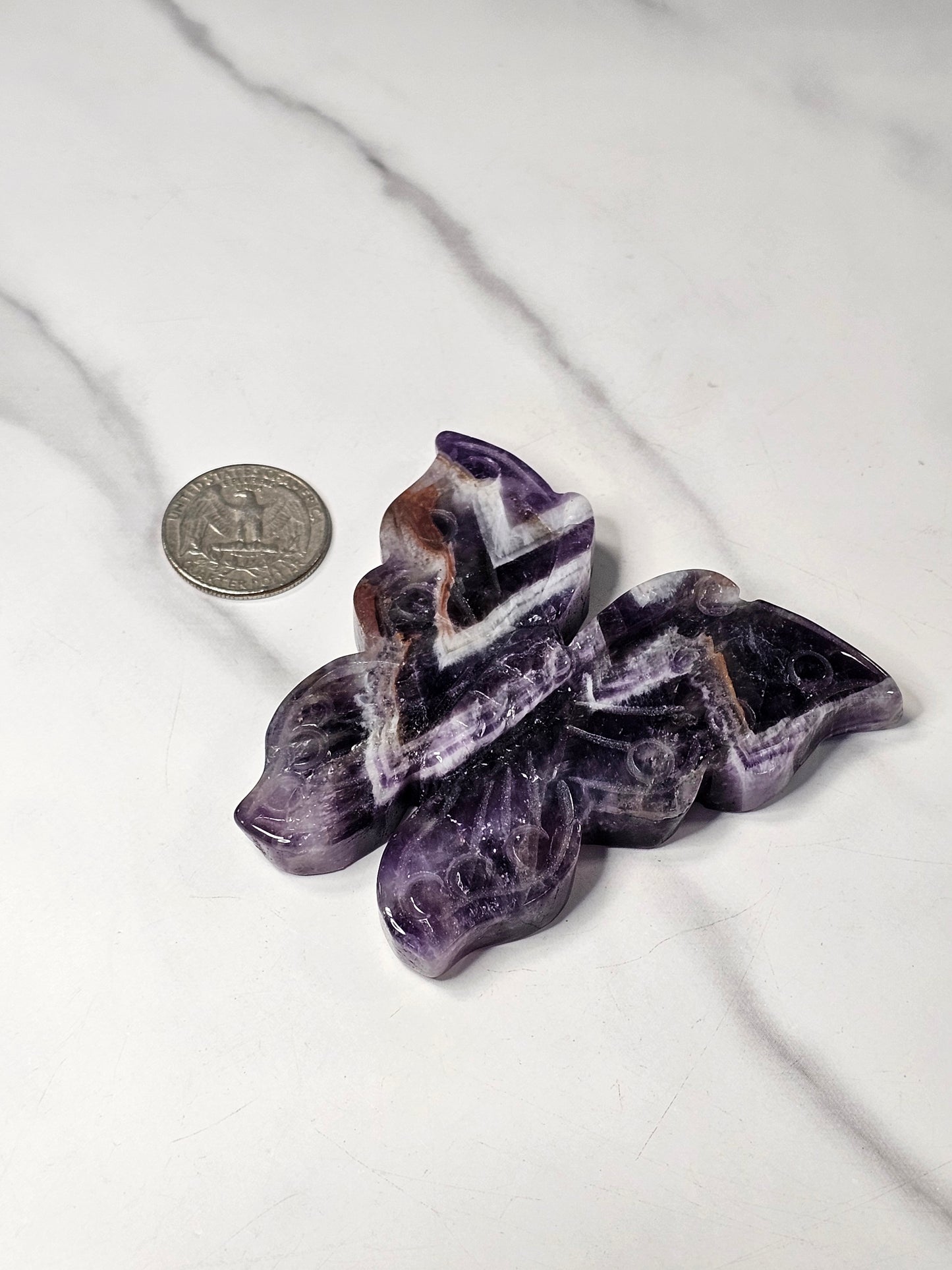 Amethyst Butterfly Carving