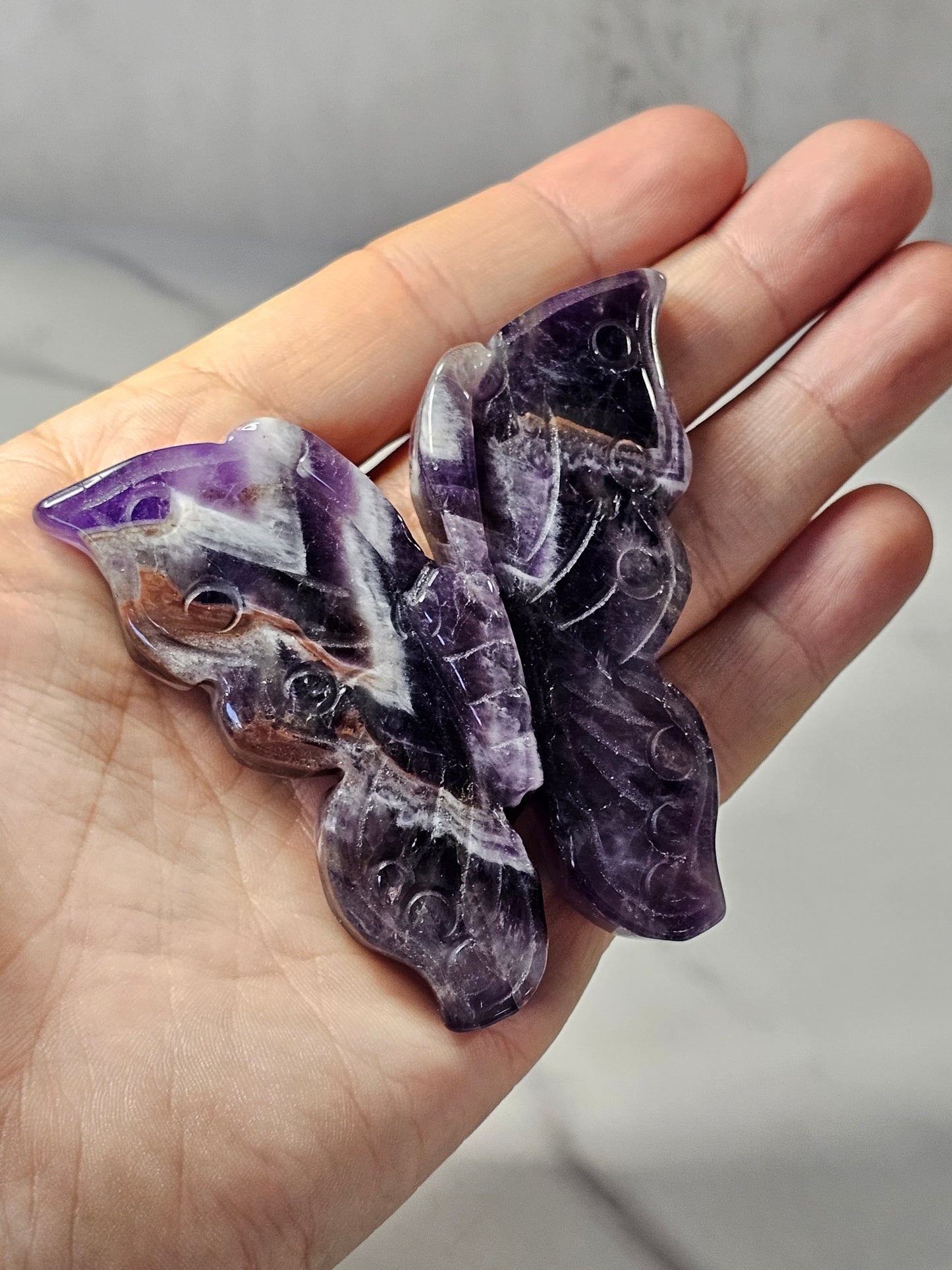 Amethyst Butterfly Carving