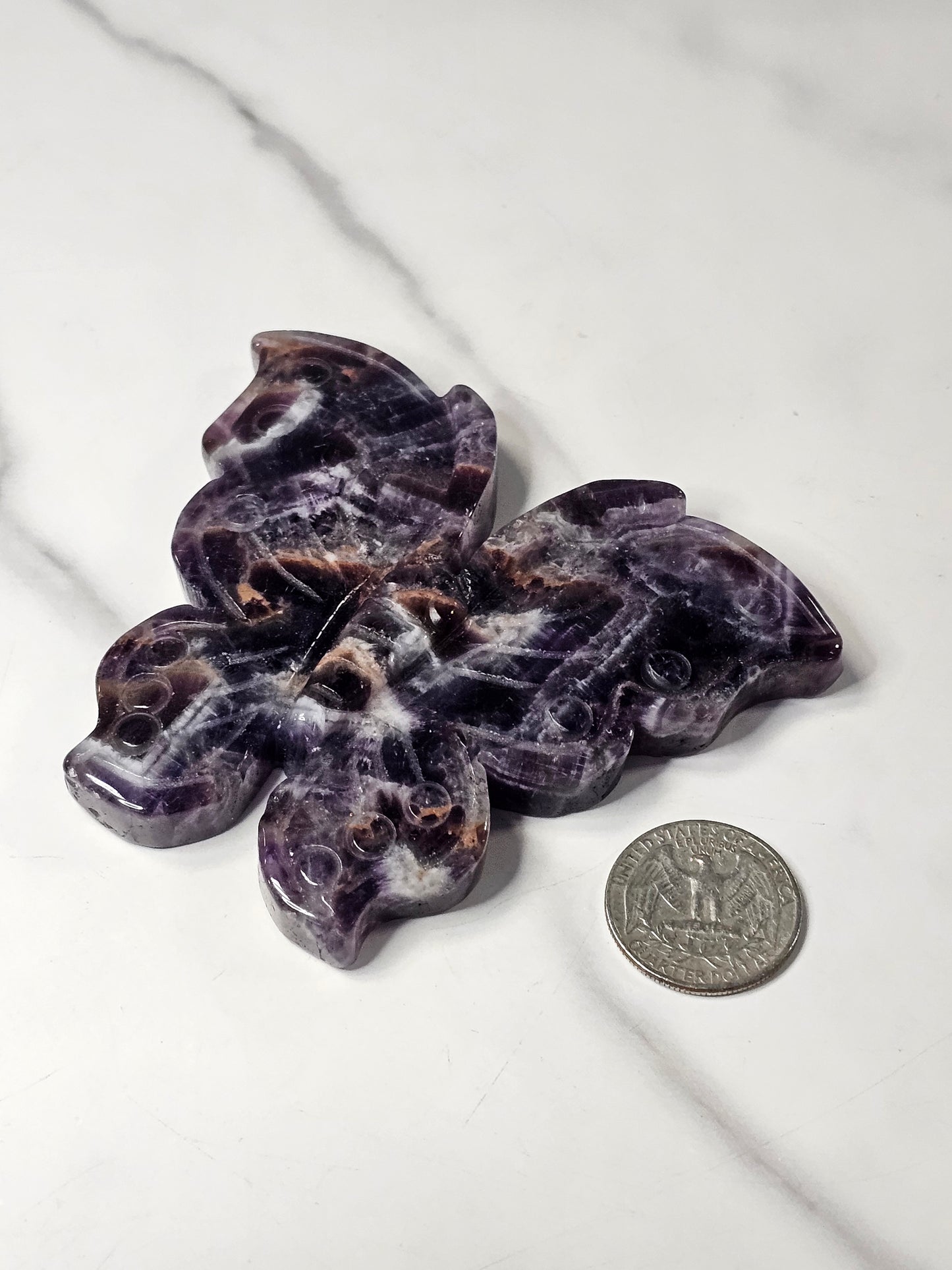 Amethyst Butterfly Carving