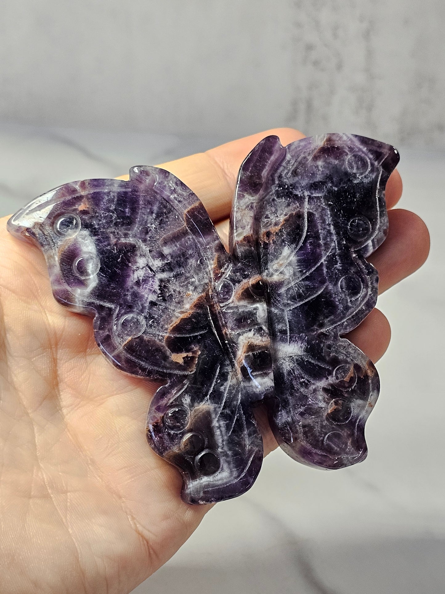 Amethyst Butterfly Carving