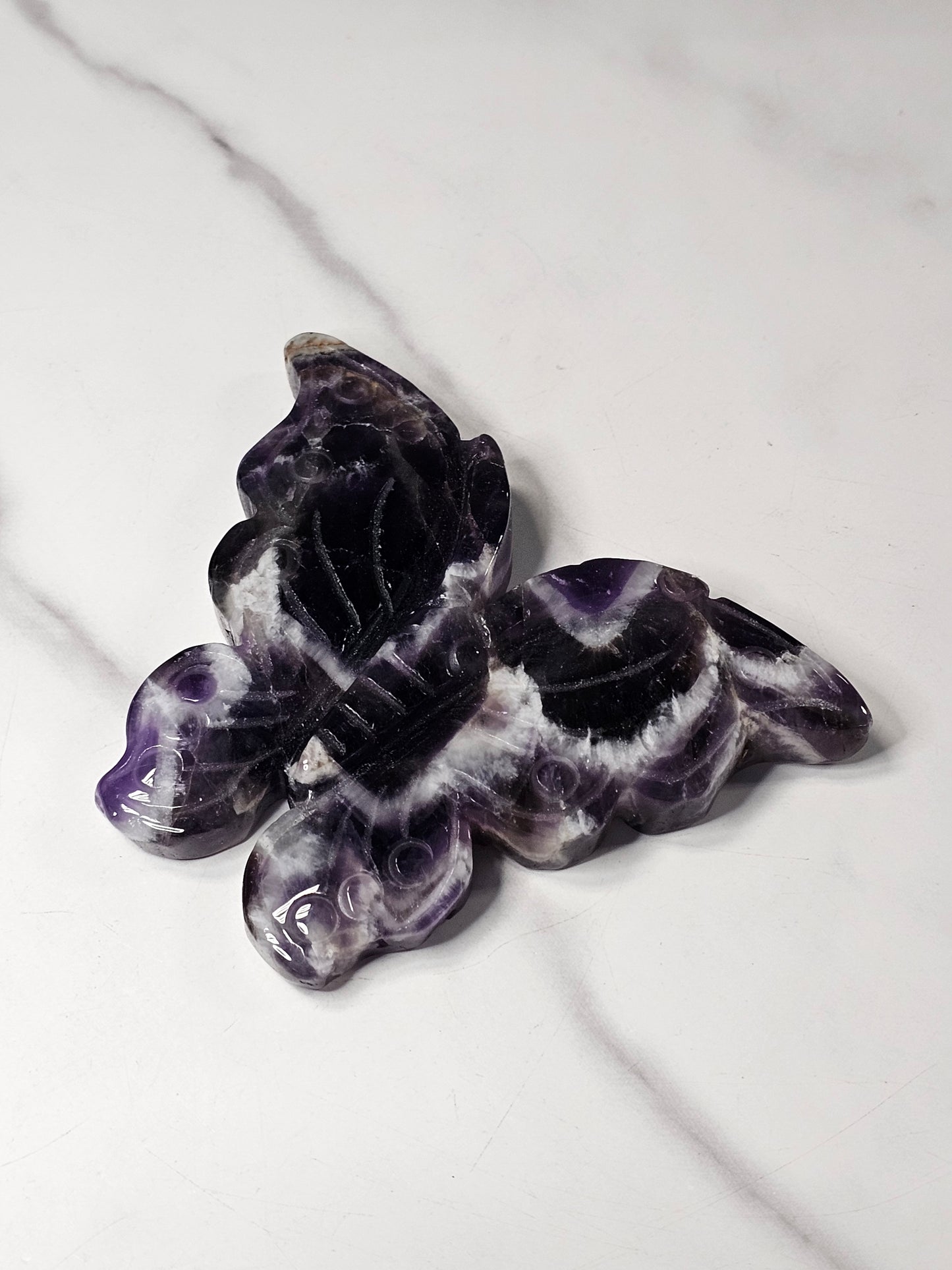 Amethyst Butterfly Carving