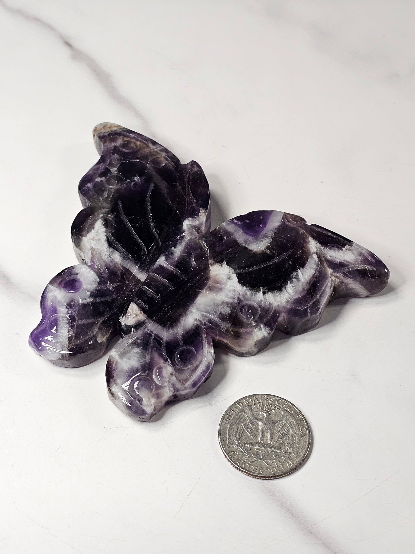 Amethyst Butterfly Carving