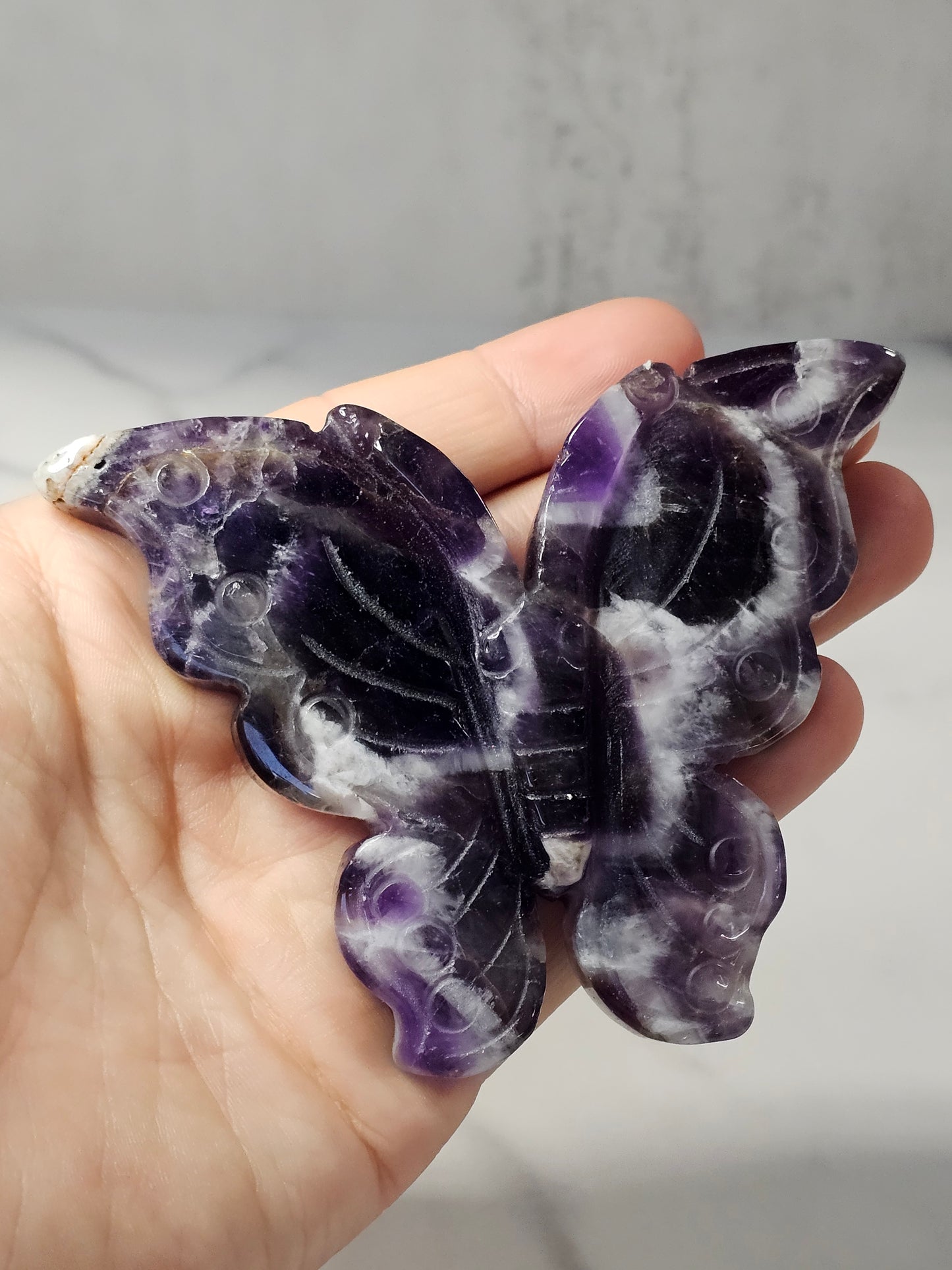 Amethyst Butterfly Carving