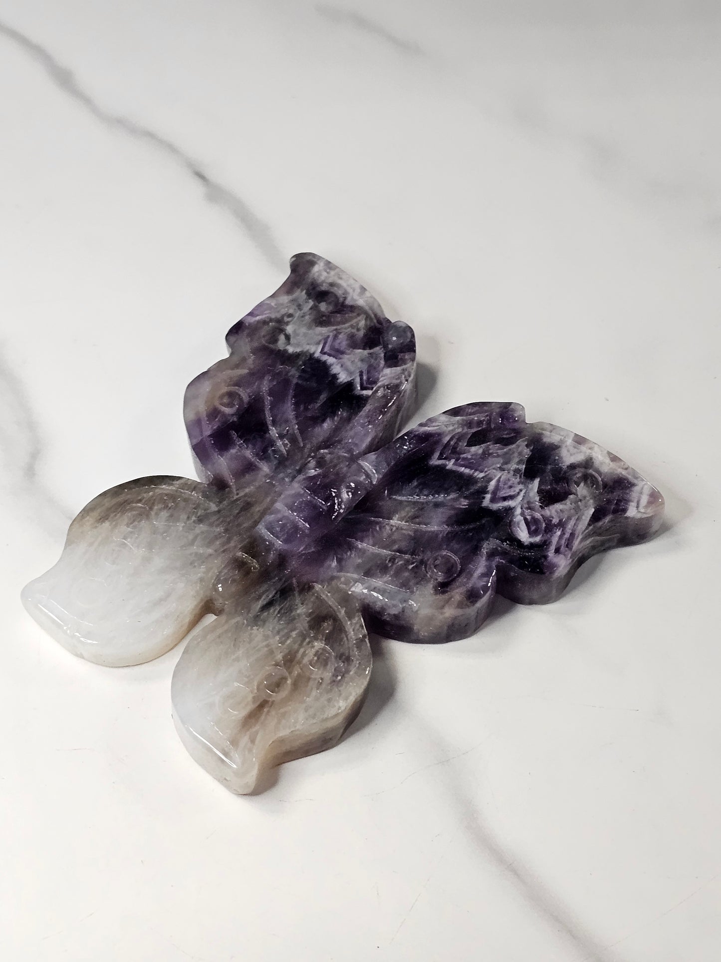 Amethyst Butterfly Carving