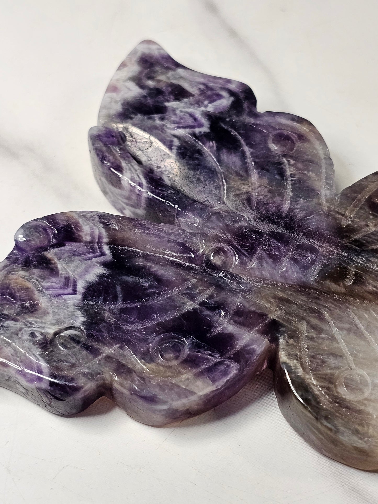 Amethyst Butterfly Carving