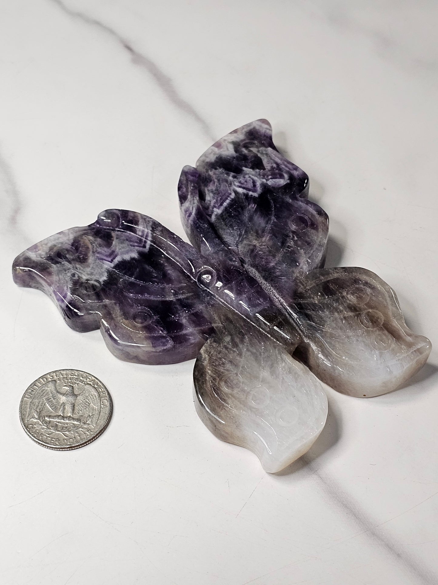 Amethyst Butterfly Carving