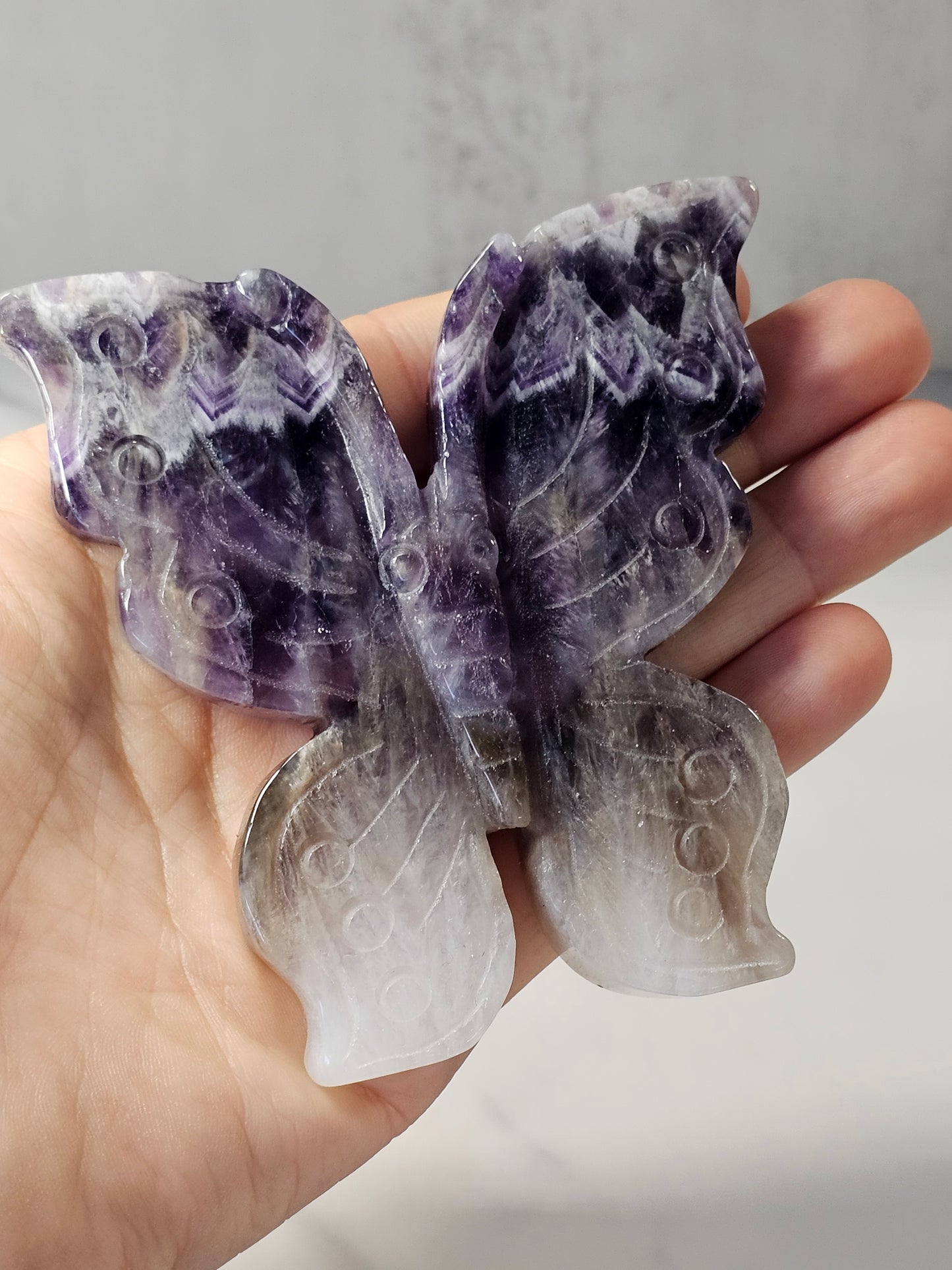 Amethyst Butterfly Carving