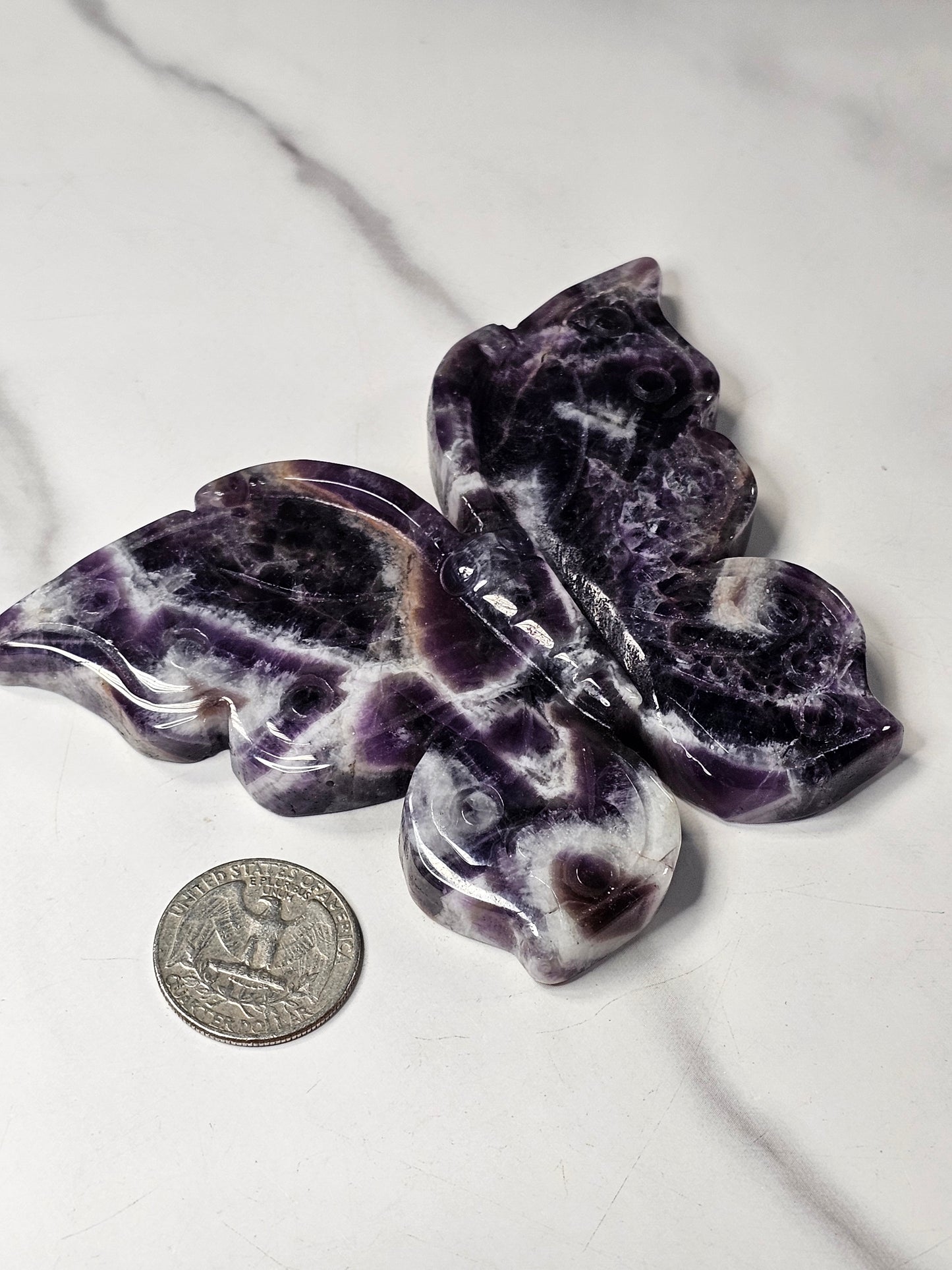 Amethyst Butterfly Carving