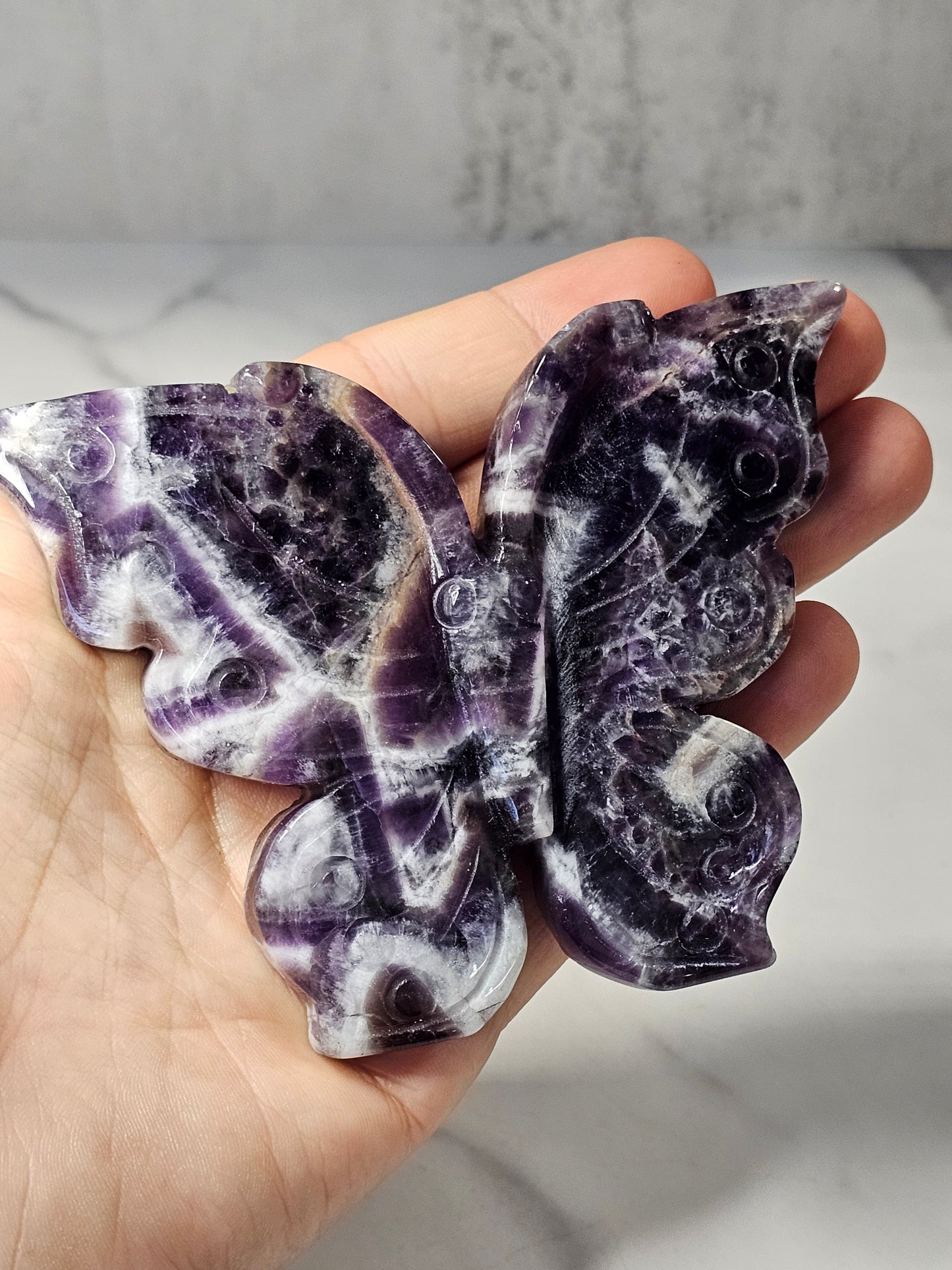 Amethyst Butterfly Carving