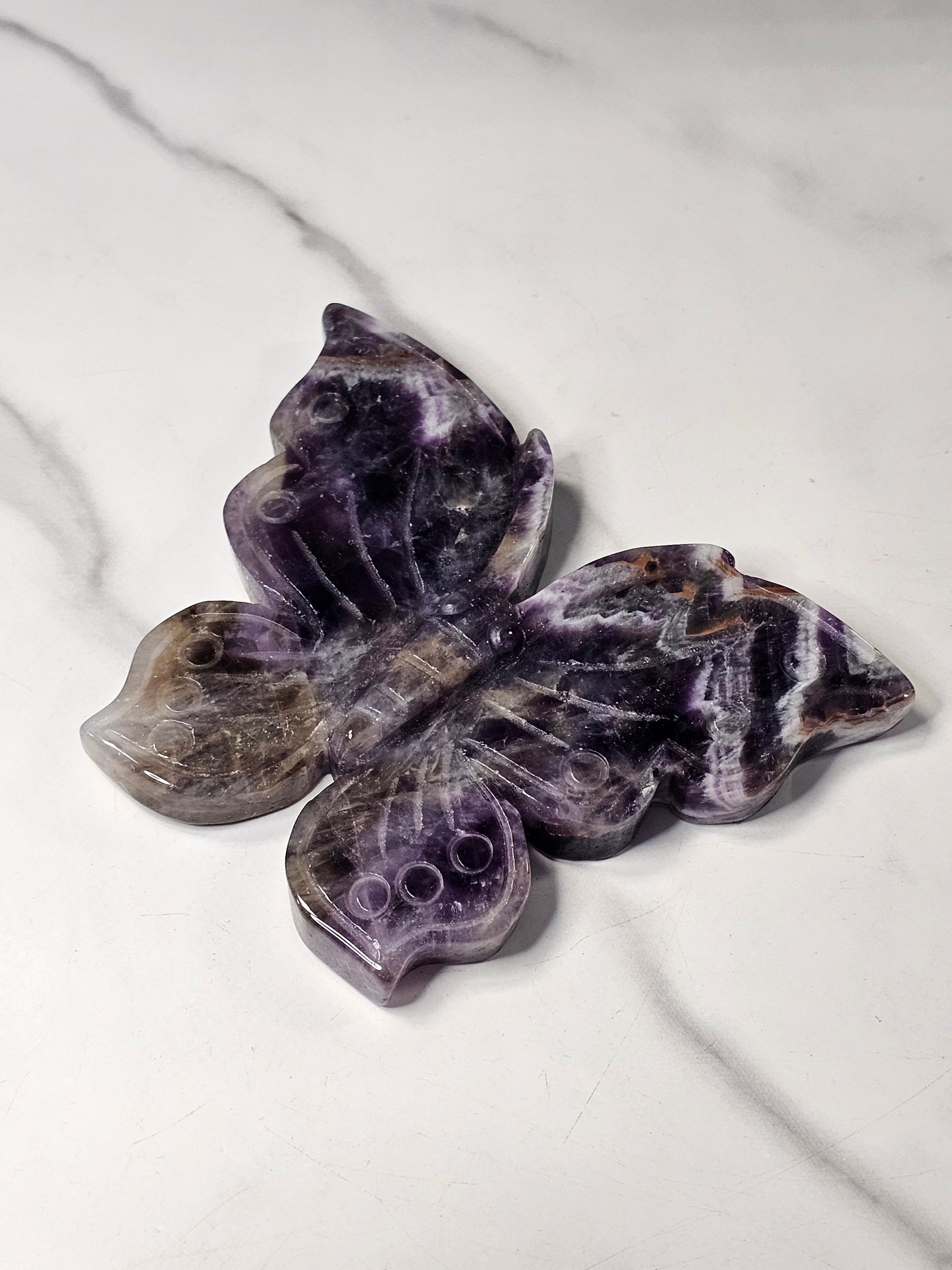 Amethyst Butterfly Carving