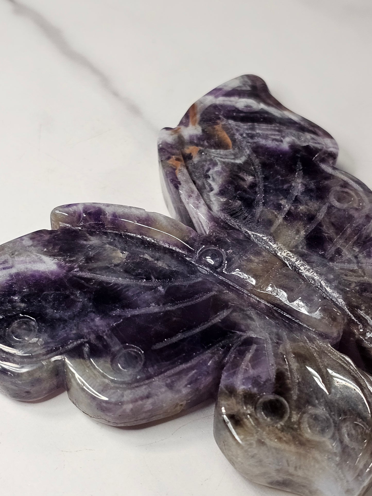 Amethyst Butterfly Carving