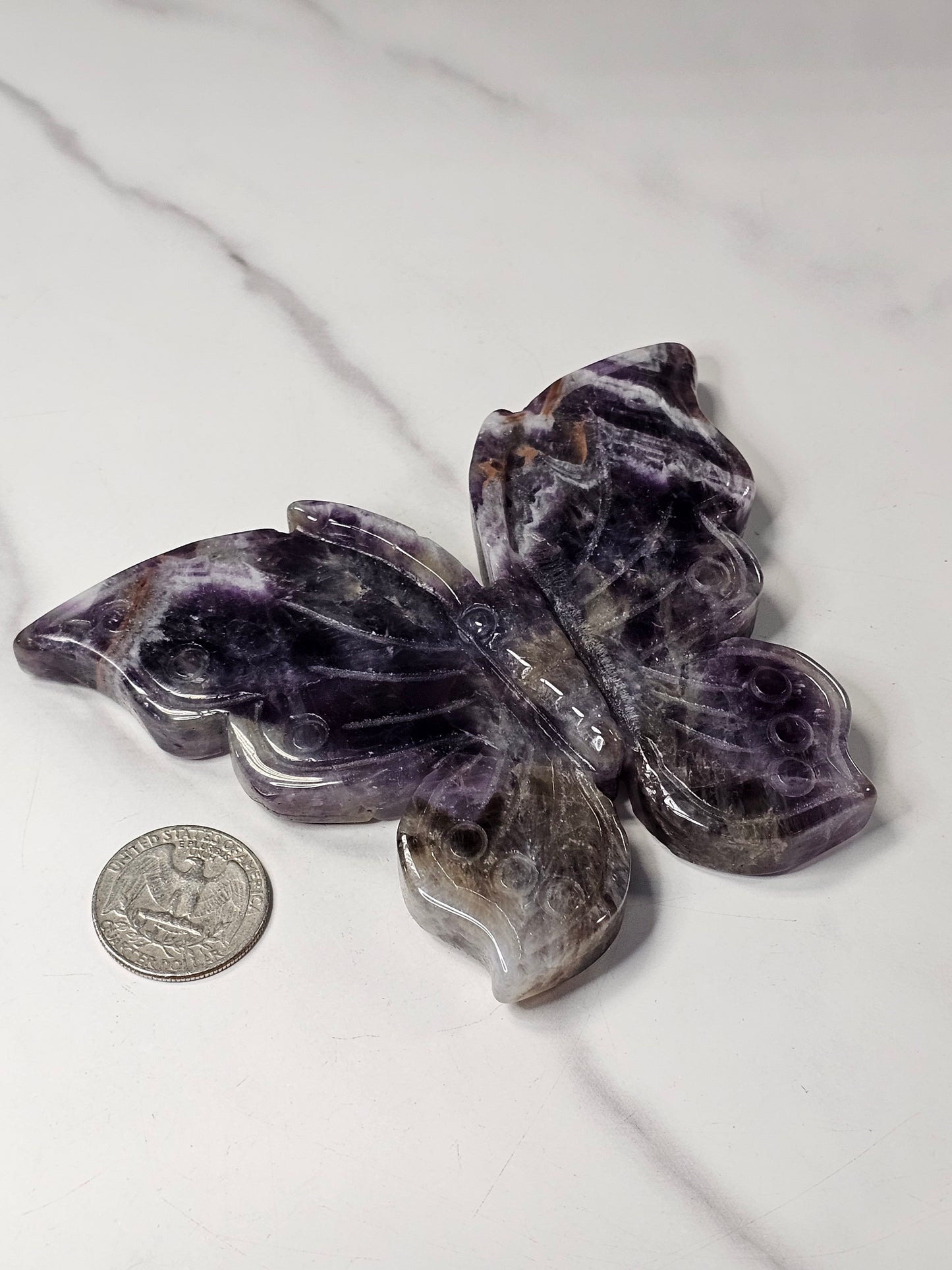 Amethyst Butterfly Carving