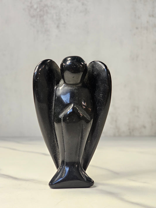 Obsidian Angel Carving