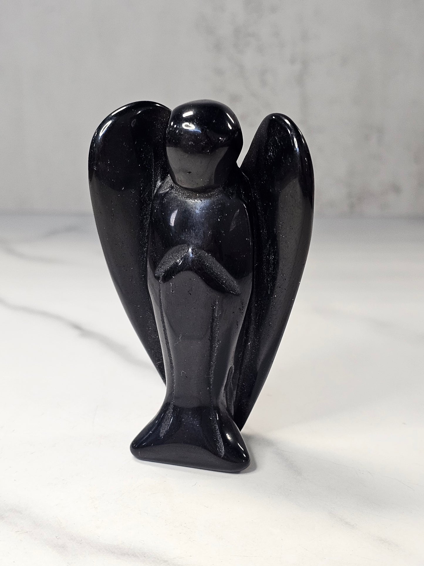 Obsidian Angel Carving