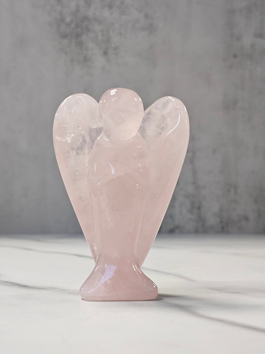 Rose Quartz Angel Carving