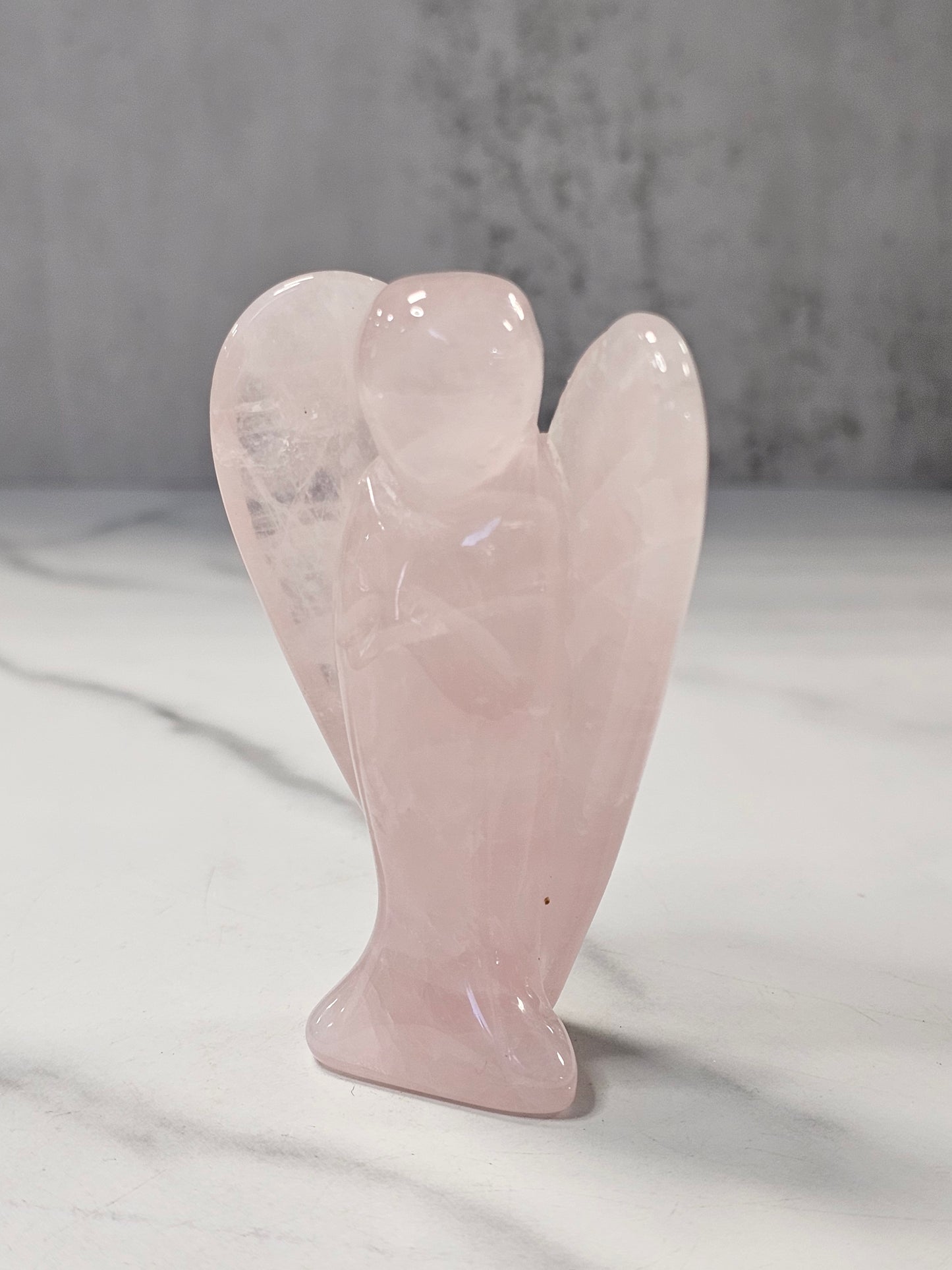 Rose Quartz Angel Carving