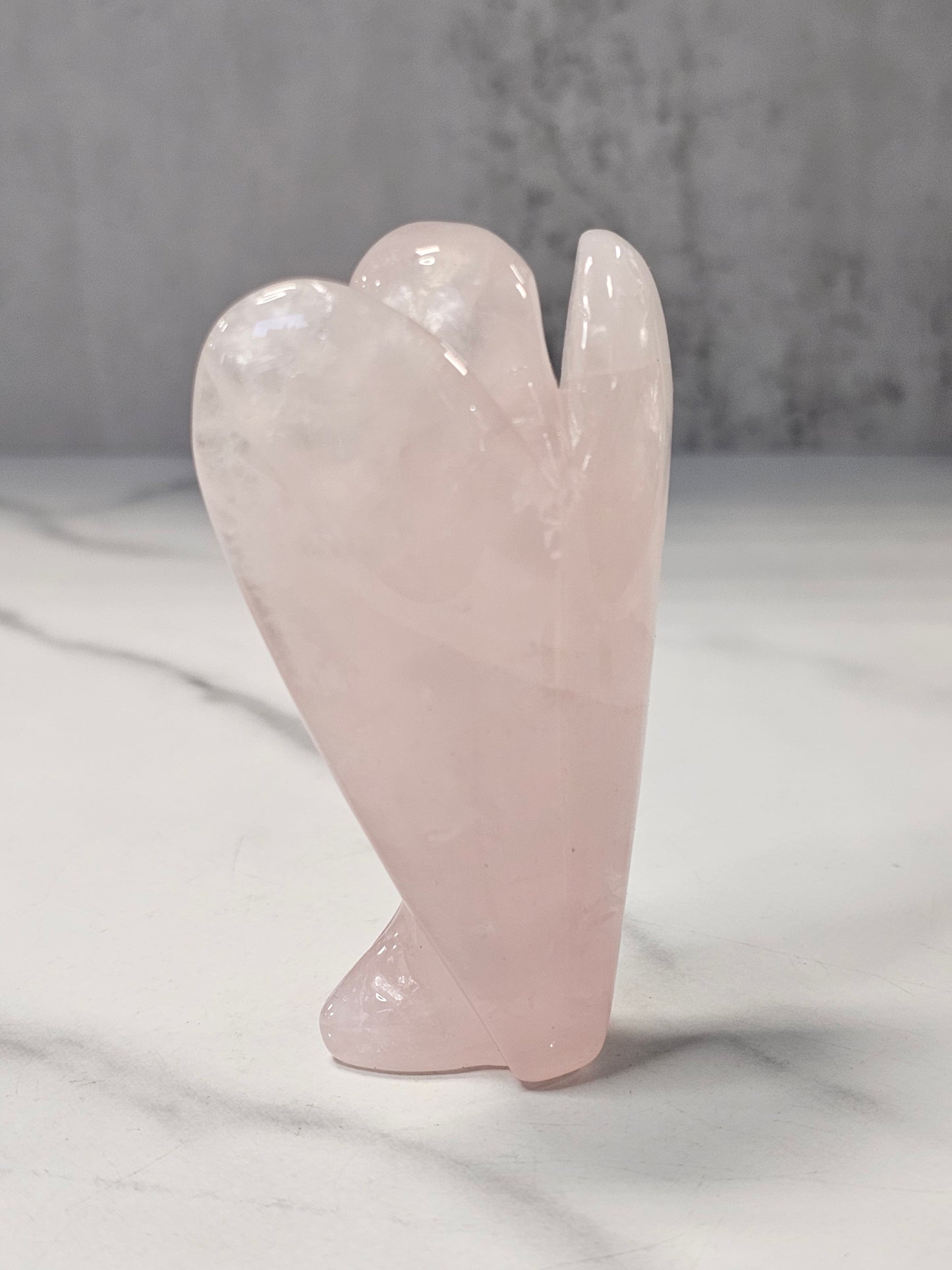 Rose Quartz Angel Carving