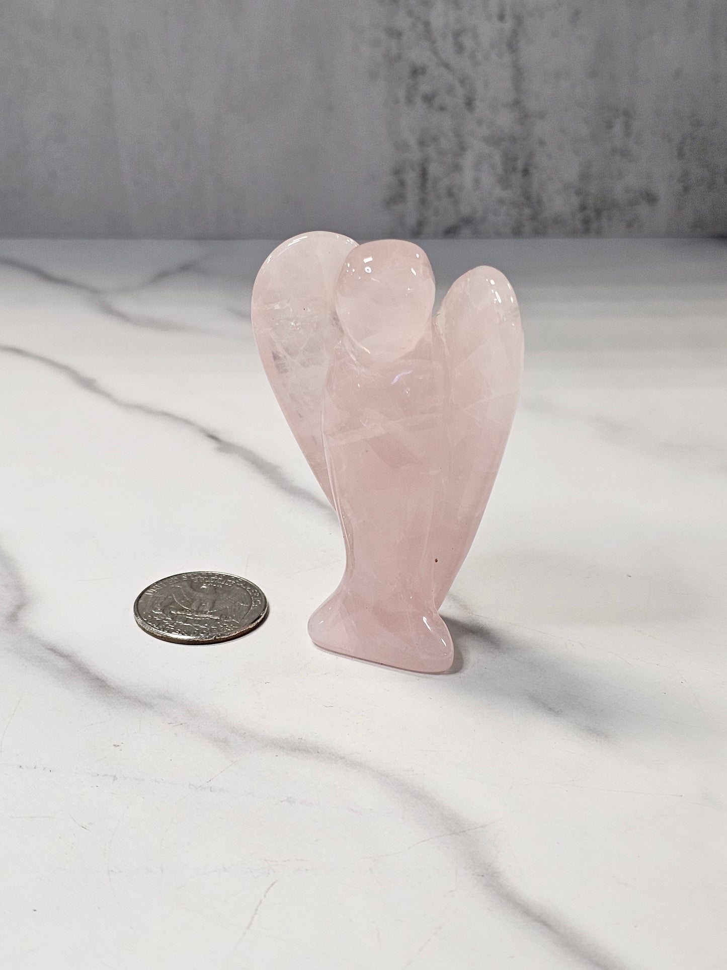 Rose Quartz Angel Carving