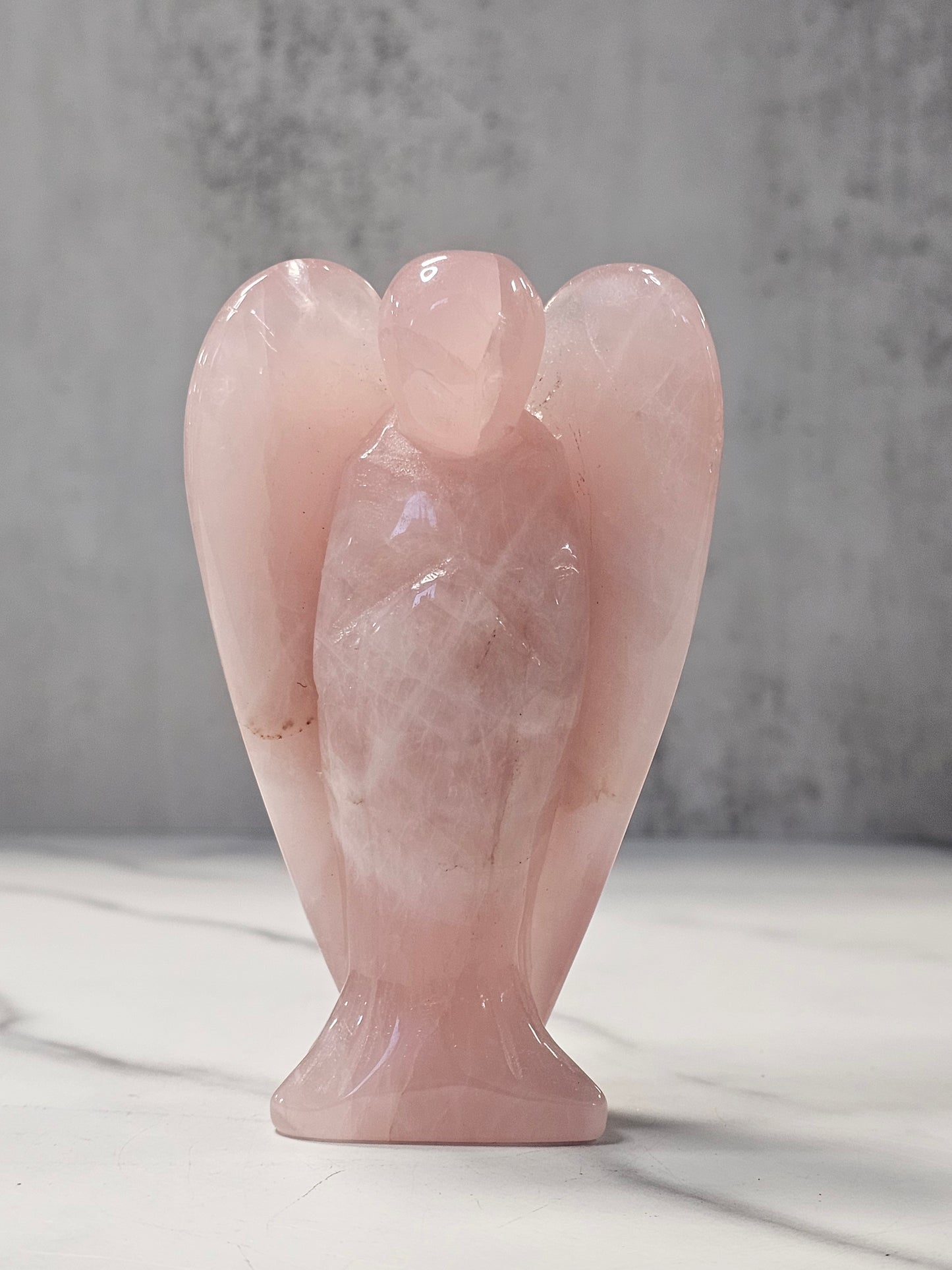 Rose Quartz Angel Carving