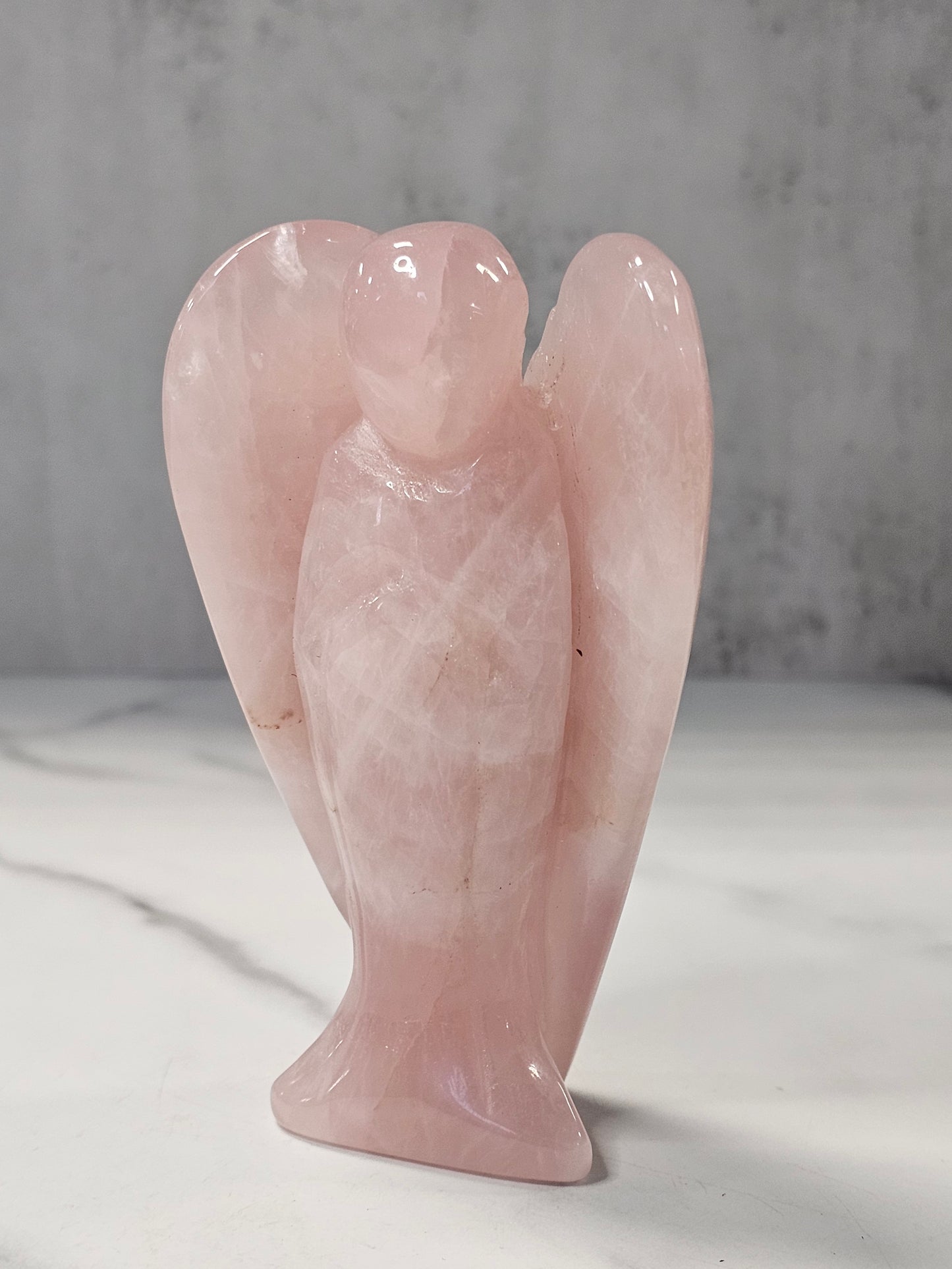 Rose Quartz Angel Carving