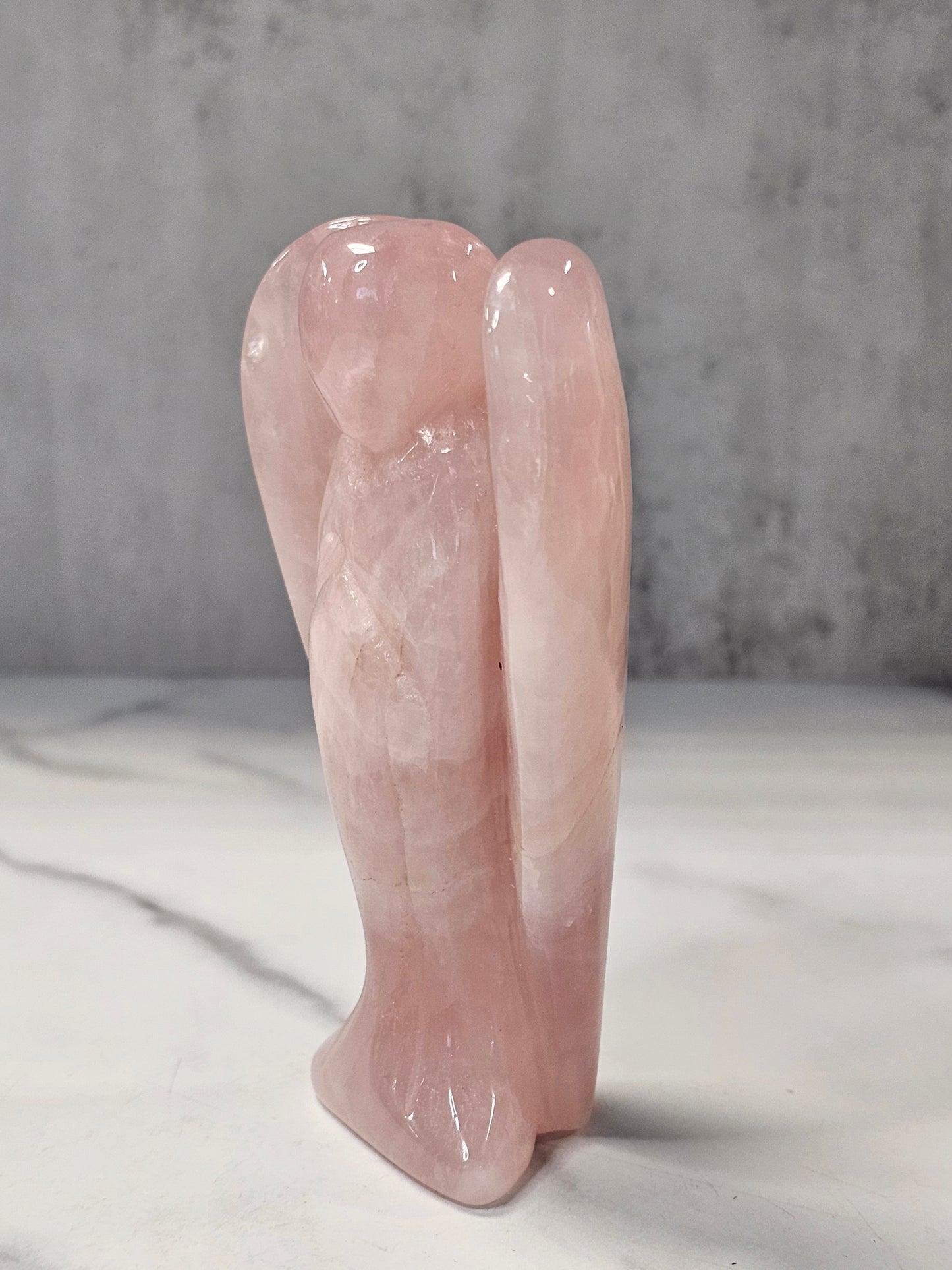 Rose Quartz Angel Carving