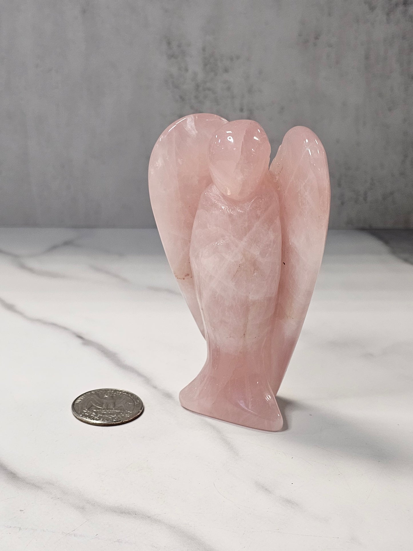 Rose Quartz Angel Carving