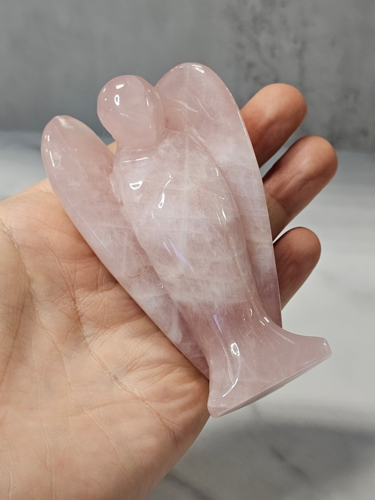 Rose Quartz Angel Carving