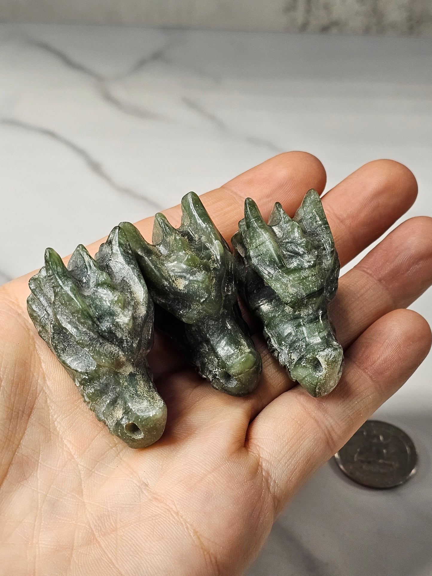 Jade Dragon Head Carving