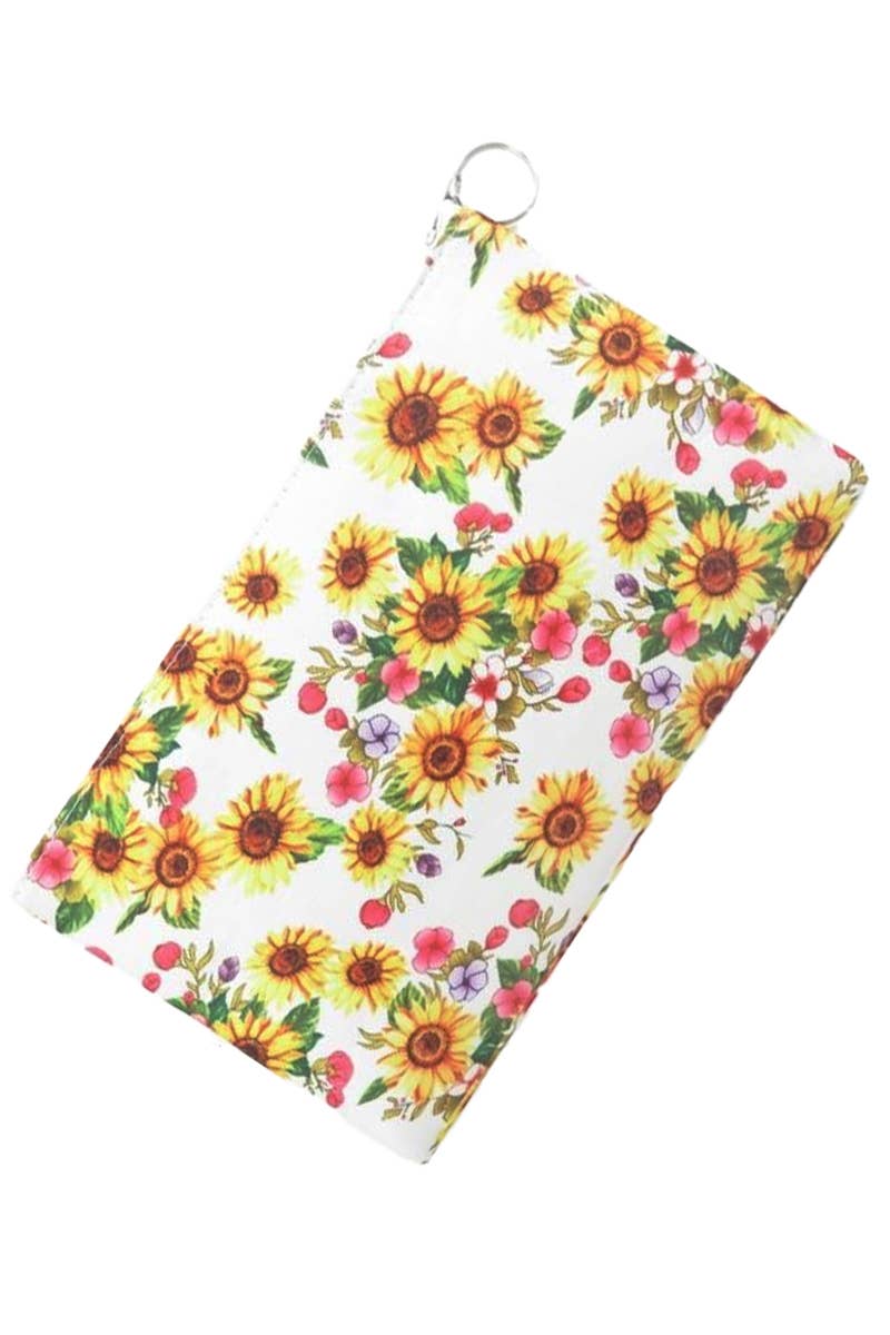 Sunflower Zippered Pouch Clutch Bag